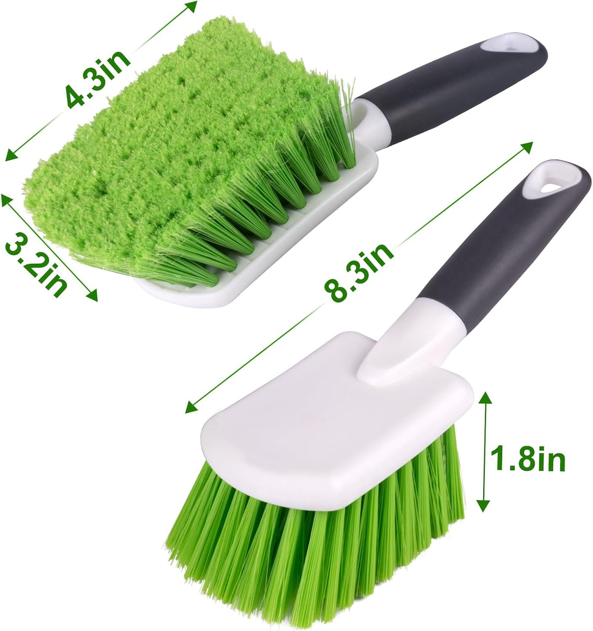 ITTAHO 2 Pack Car Wash Brush, Tire Brush for Cleaning Tires, Soft & Stiff Bristle Wheel Cleaner
