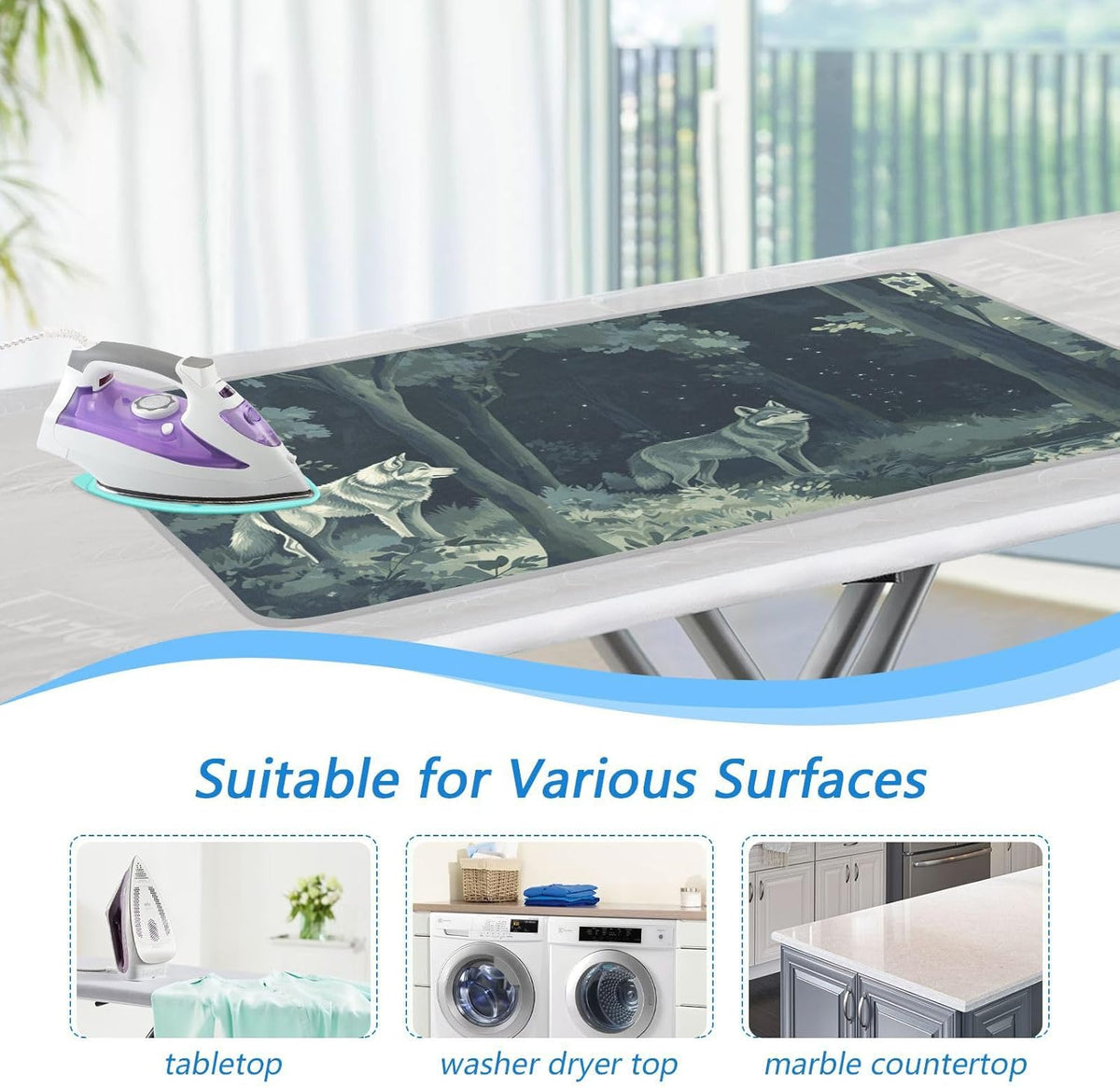 Ironing Mat Portable Ironing Pad Ironing Blanket for Table Top Heat Resistance Double-Side Using