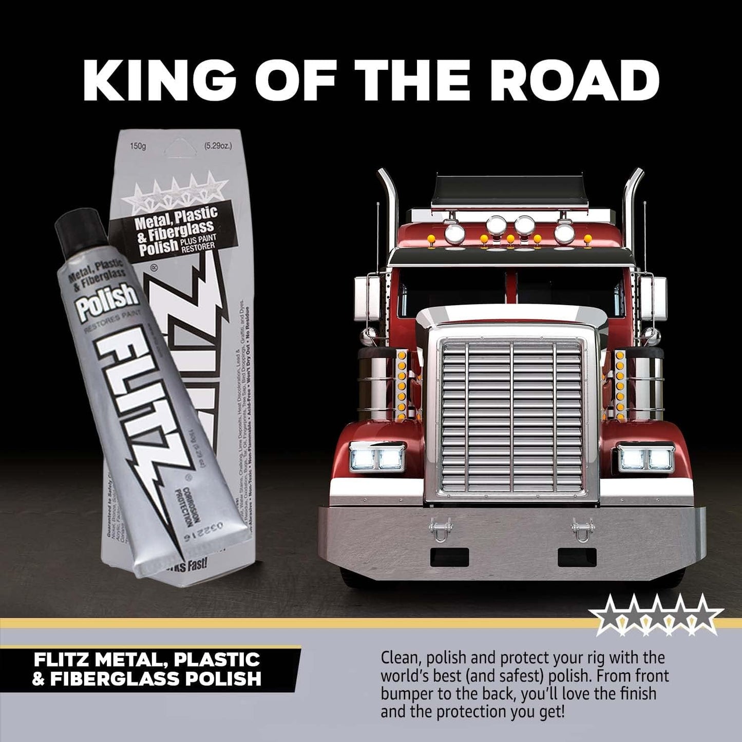 Flitz Multi-Purpose Metal Polish Paste - 5.29oz Tube of USA-Made Chrome Polish - Works on Stainless