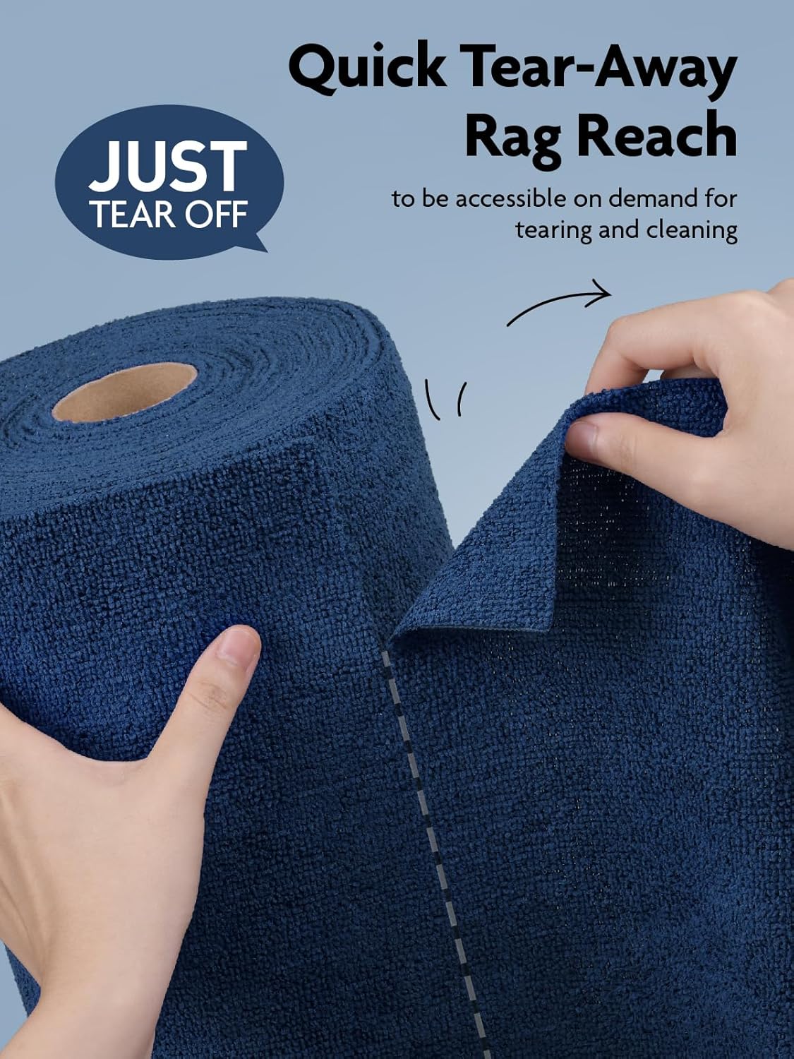 Fantasticlean Microfiber Cleaning Cloth Roll -75 Pack, Tear Away Microfiber Towels, 12" x 12"