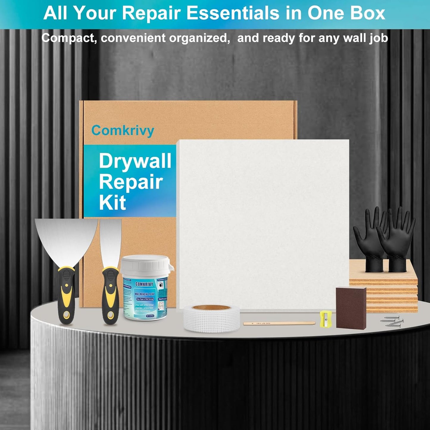 Drywall Repair Kit with 12"x12" Dry Wall Repair Panel, 33-in-One Drywall Patch Kit Wall Patch