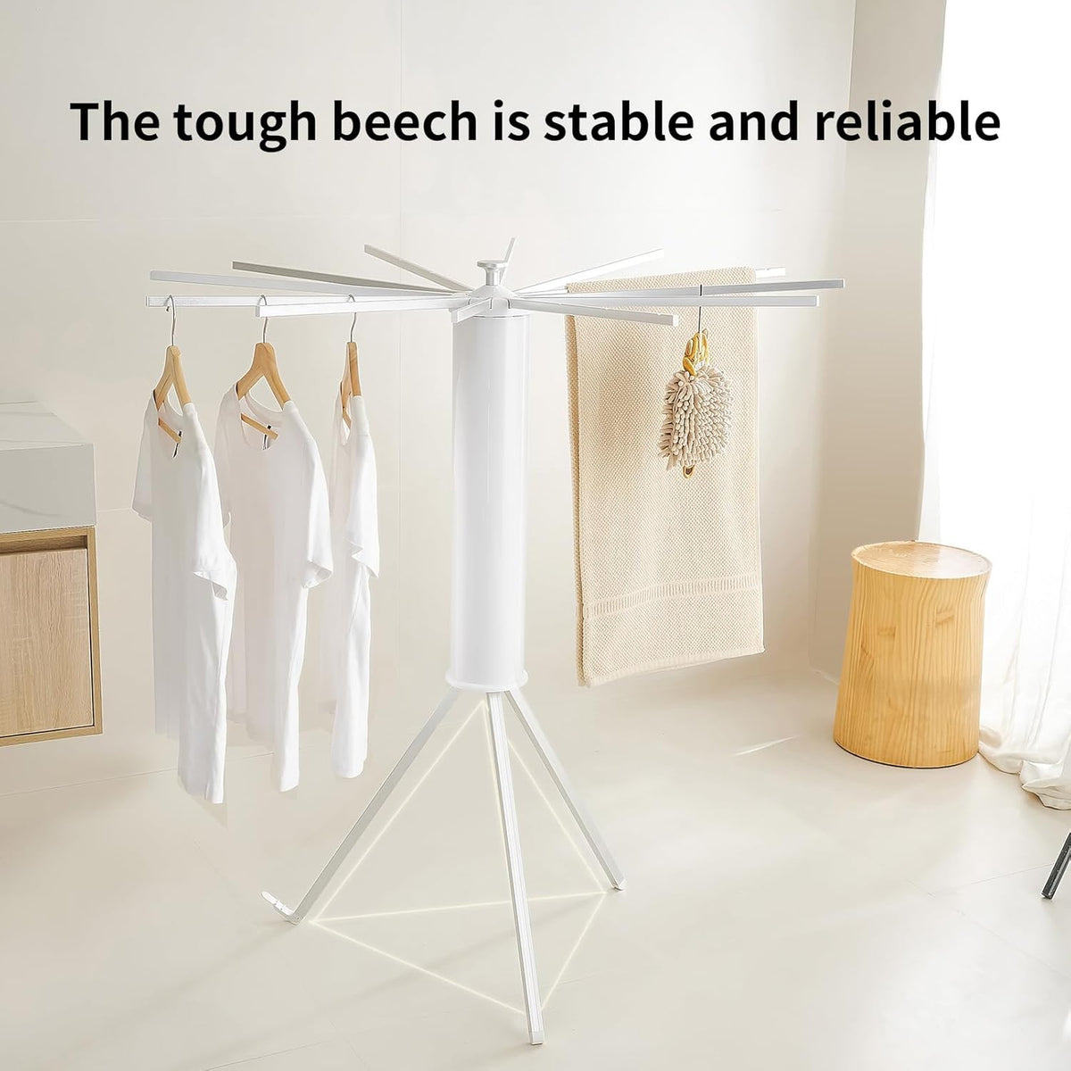 JOOM Tripod Clothes Drying Rack, Garment Rack Portable and Foldable Space Saving Laundry Drying