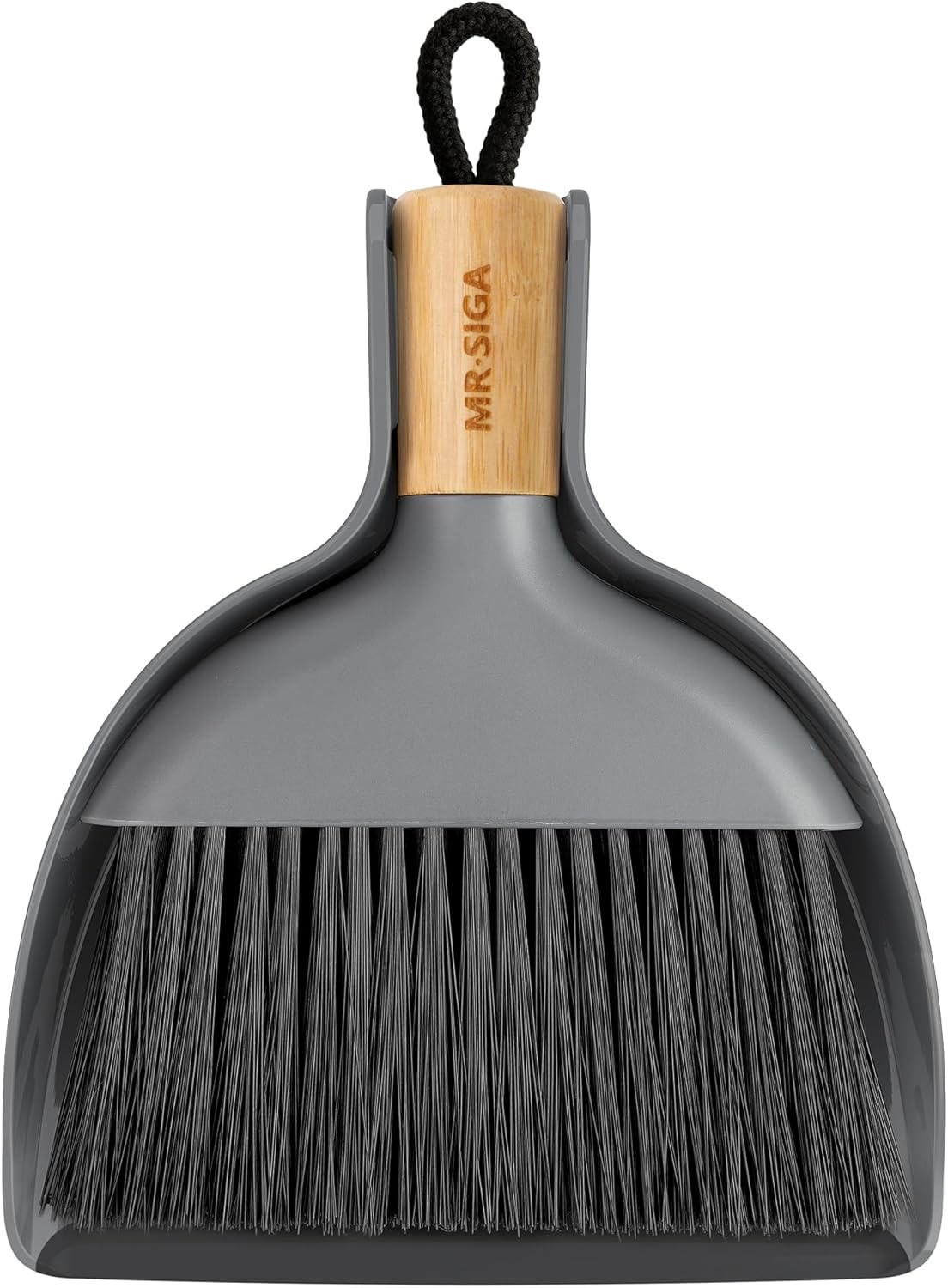 MR.SIGA Mini Dustpan and Brush Set, Portable Cleaning Brush and Dustpan Combo with Bamboo Handle