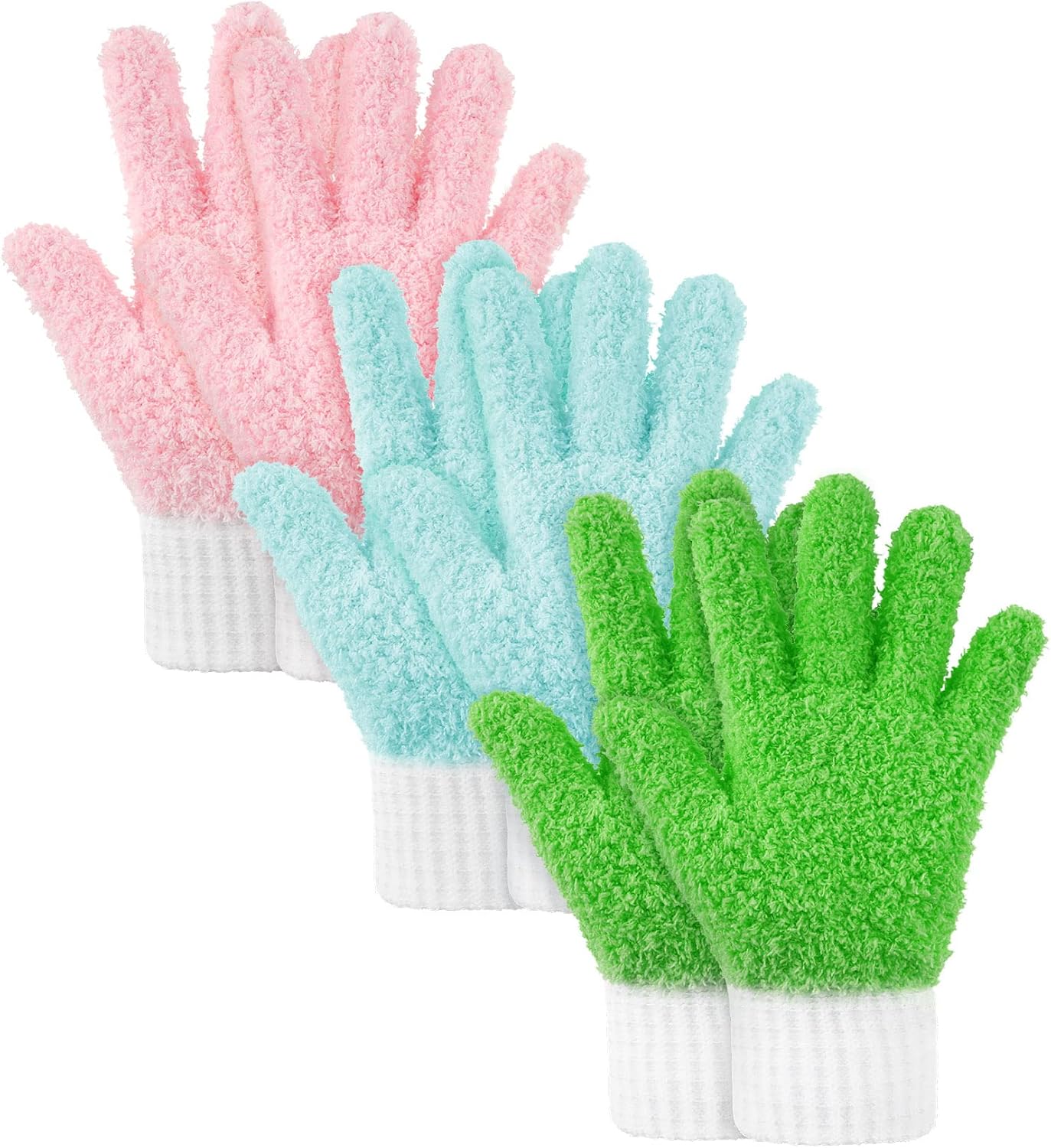 Bencailor 3 Pairs Microfiber Plant Dusting Gloves Leaf Cleaning Gloves for Indoor Plants, Blinds