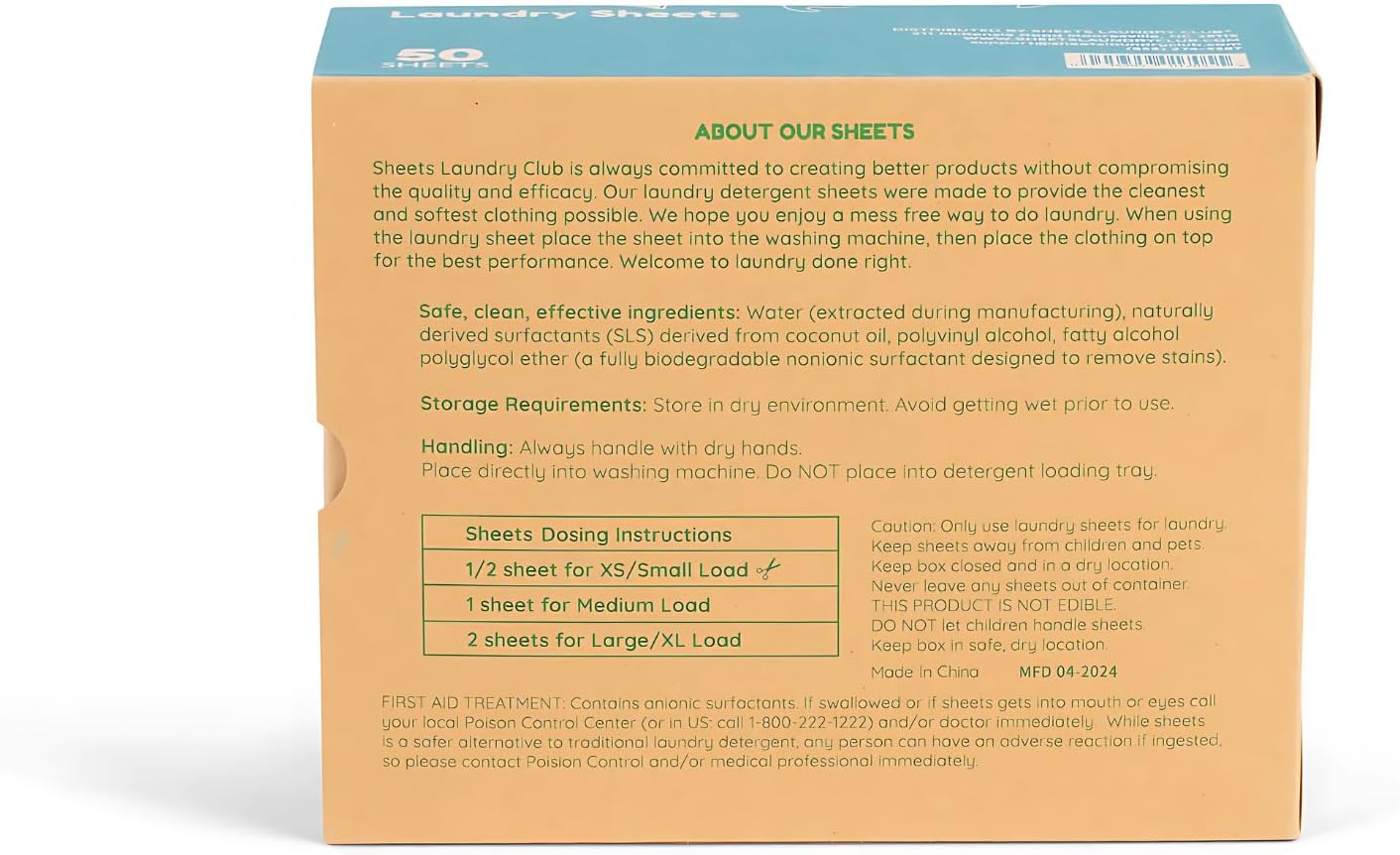 Sheets Laundry Club Laundry Detergent Sheets, 100 Loads - Fragrance Free Scent, Eco-Friendly