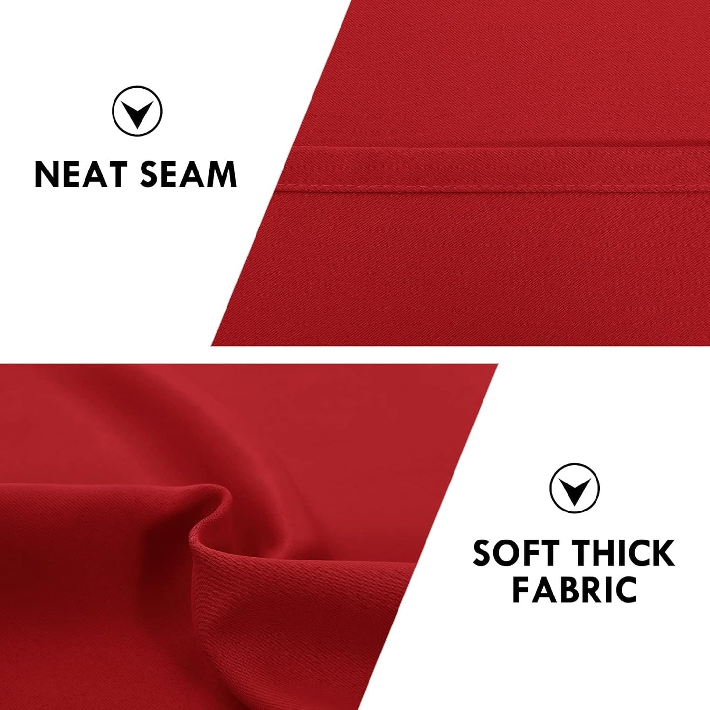 DWCN Christmas Red Blackout Curtains for Bedroom –Rod Pocket Thermal Insulated Room Darkening