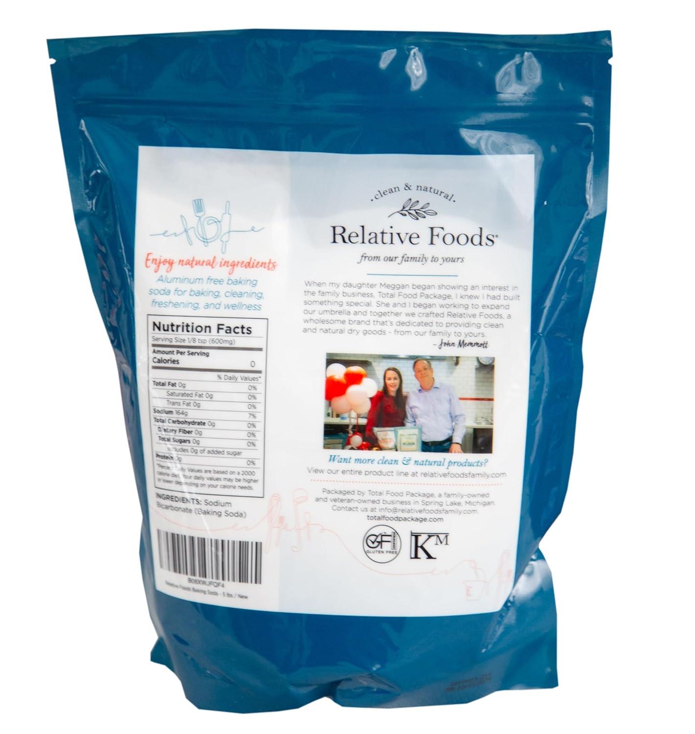 Relative Foods Baking Soda for Cooking, cleaning, & More - Gluten Free Sodium Bicarbonate Baking