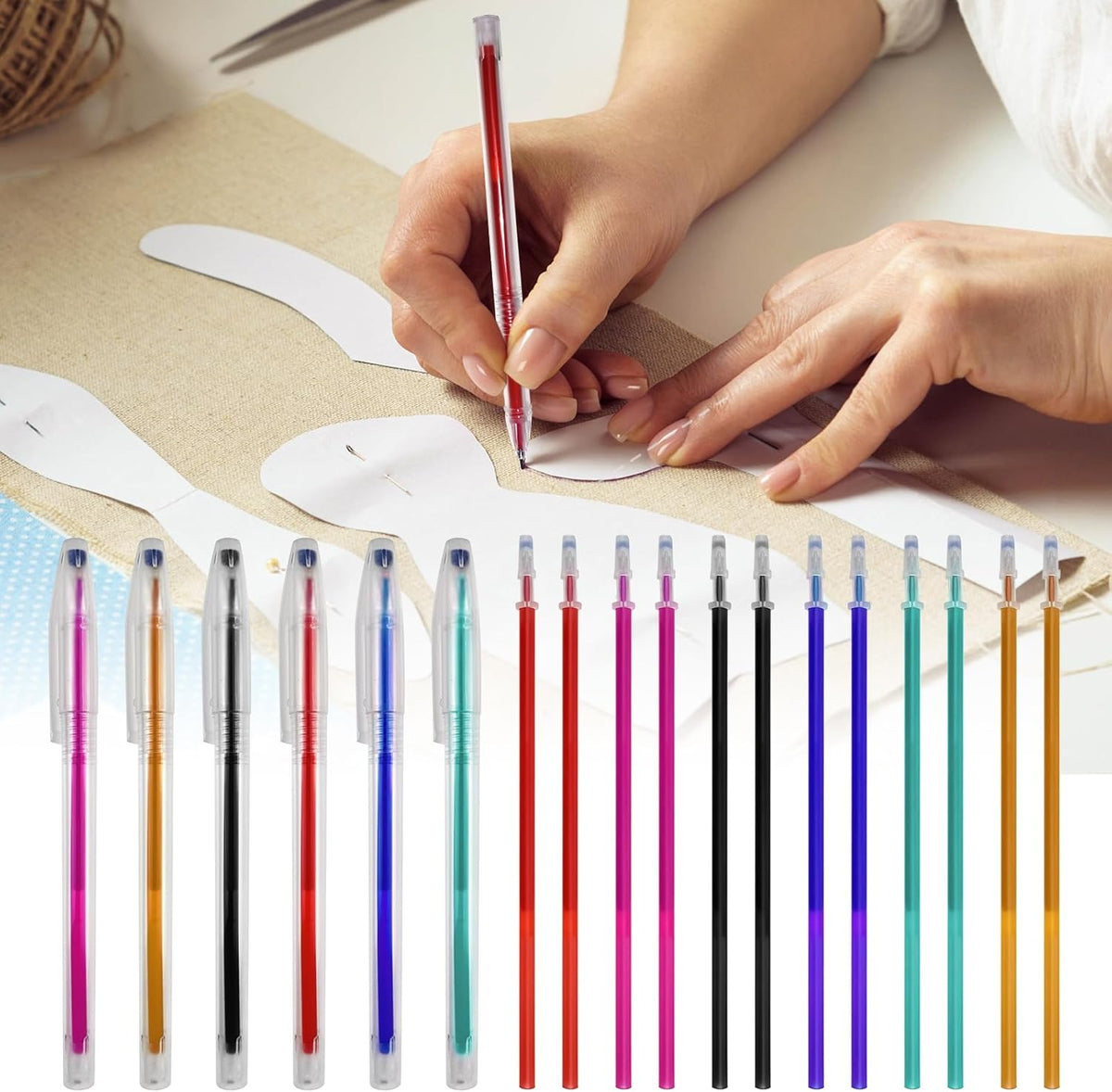 72pcs Heat Erasable Pens for Fabric, Assorted Colors, Fabric Pens for Sewing Erasable for Quilting