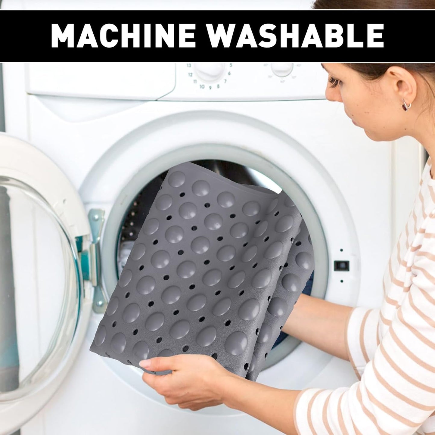 Shower Mat Non Slip: 47.2 x 31.5 Inch Extra Large TPE Shower Mats for Inside Shower - Anti Slip