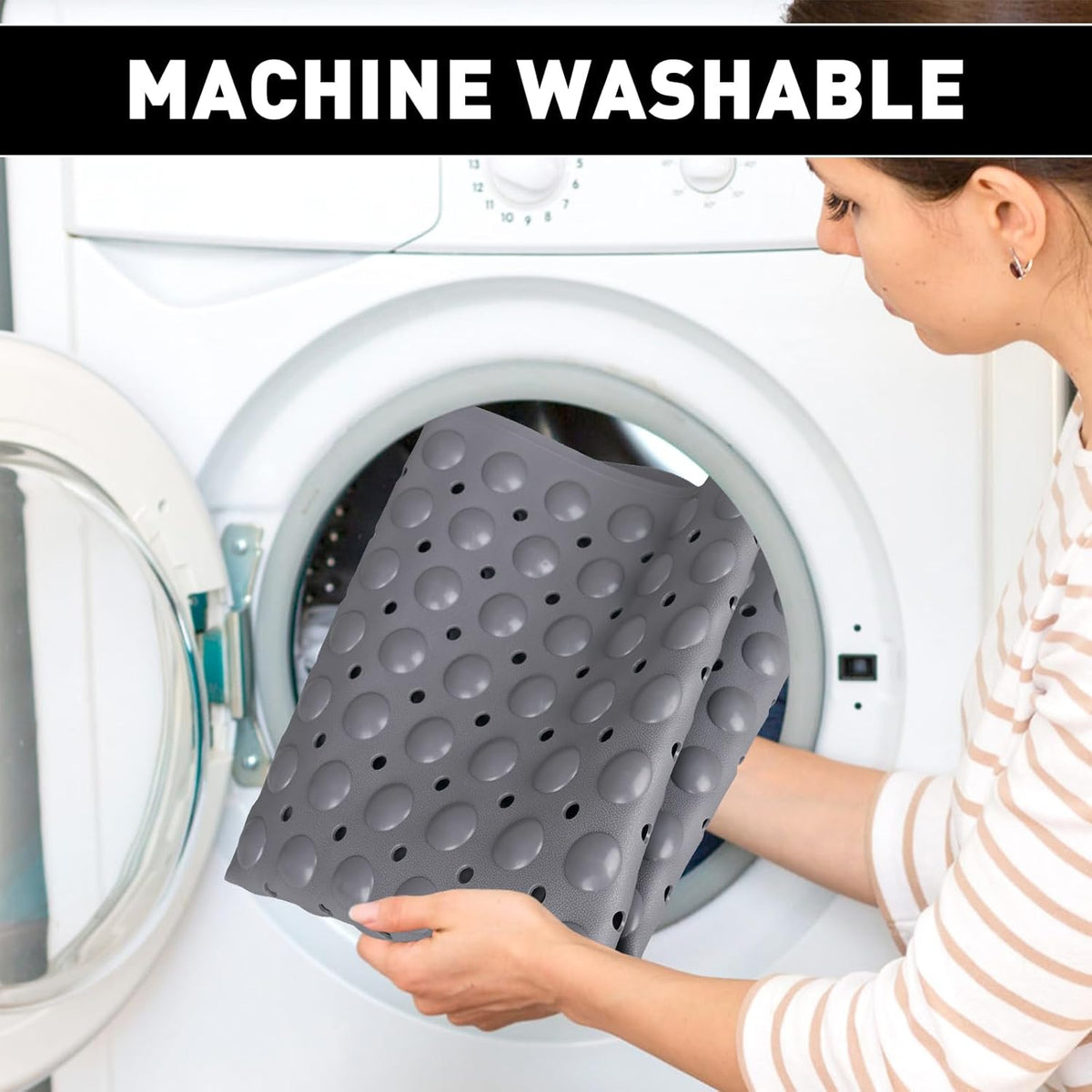 Shower Mat Non Slip: 35.4 x 23.6 Inch Extra Large TPE Shower Mats for Inside Shower - Anti Slip