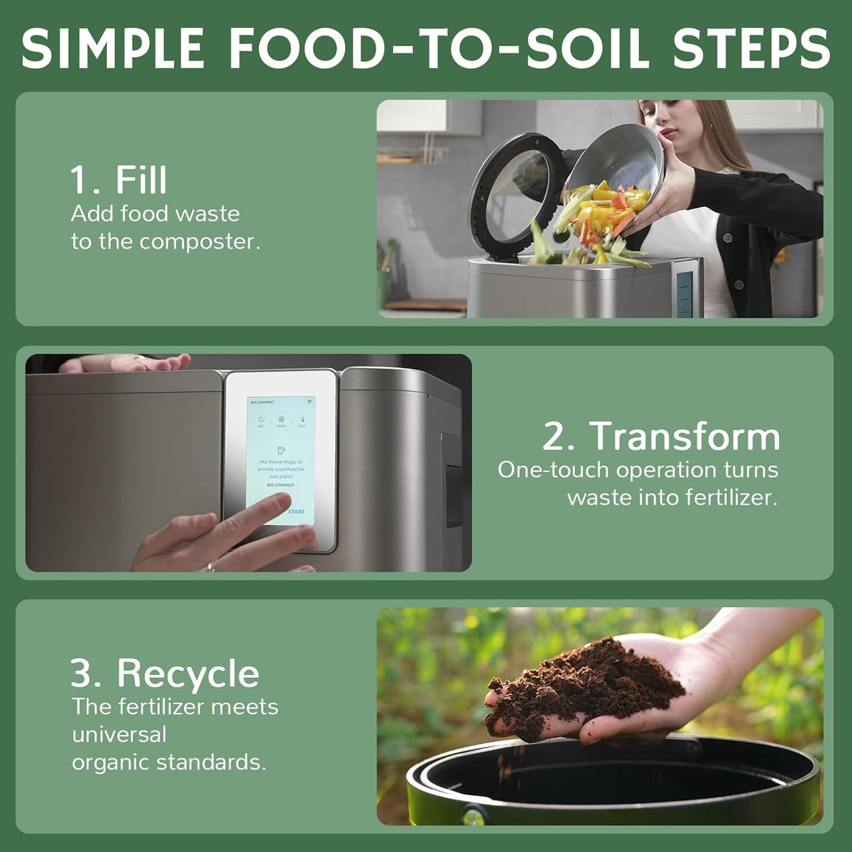 Airthereal Revive R800 5L Smart WiFi Electric Kitchen Composter - Odorless, Self-Cleaning, 3 Modes