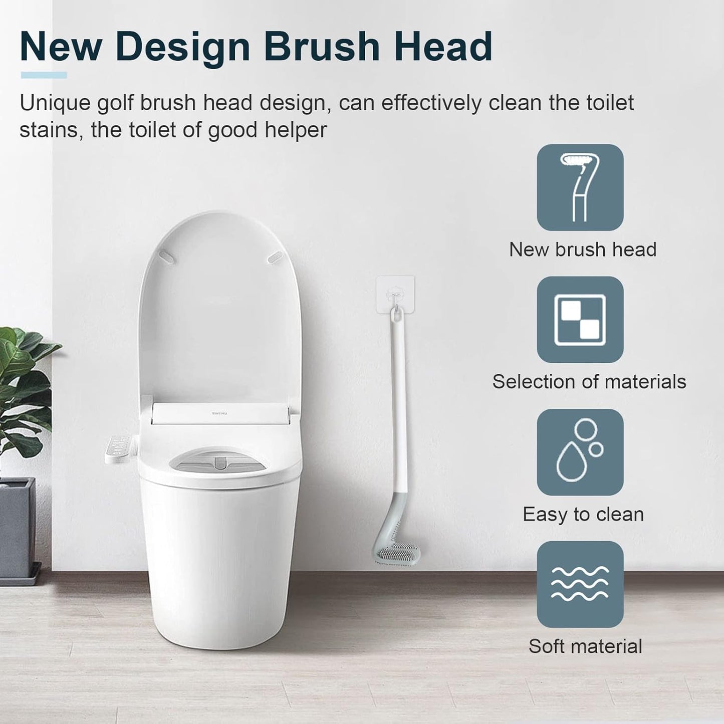 3 Pack Golf Toilet Brush, Flexible Long Handled Toilet Cleaning Brush, 360° No Dead Space Deep