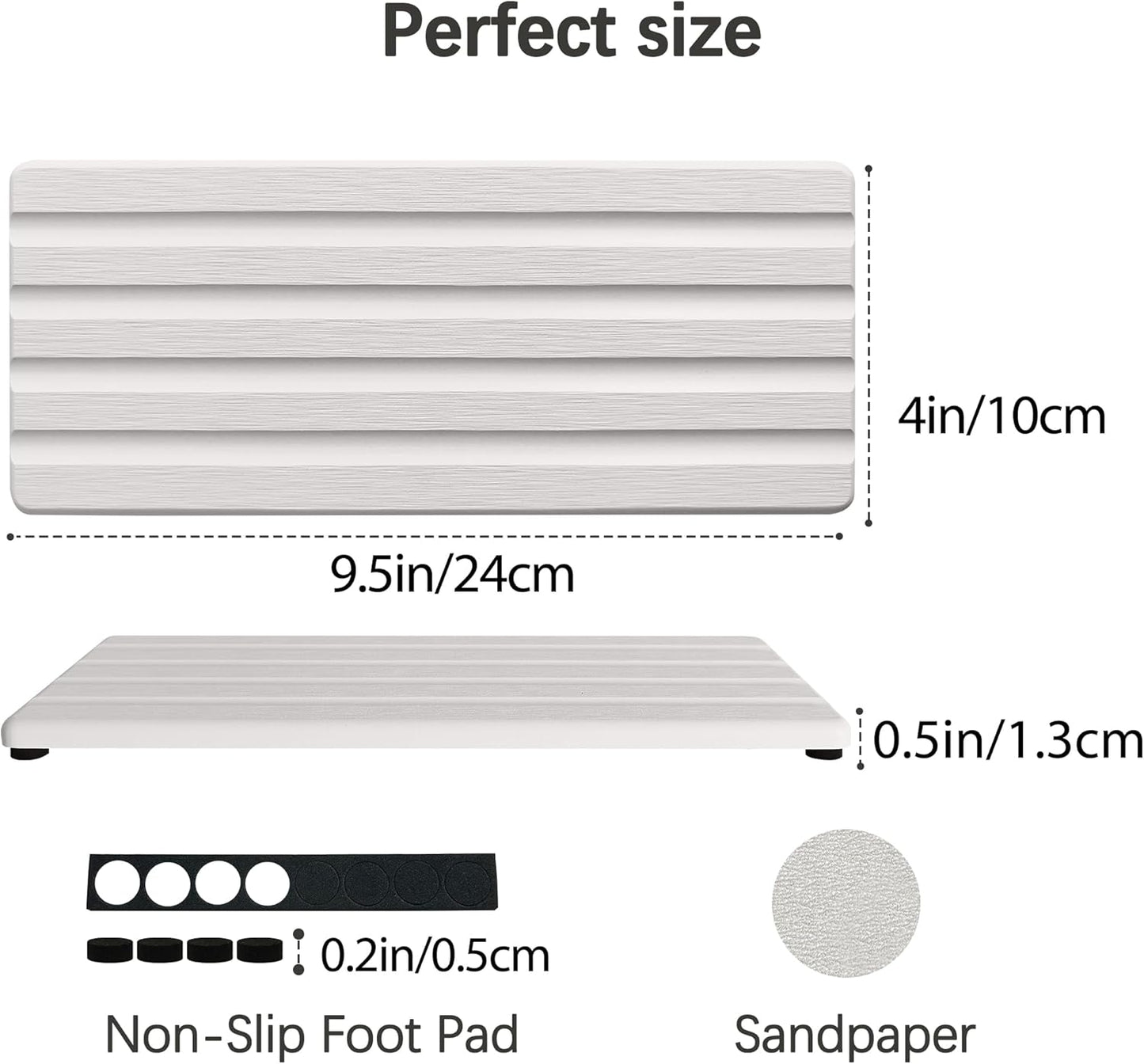 Diatomite Soap Dish, Water Absorbing Stone Tray, Kitchen Sink Organizer, Fast Drying Counter Holder