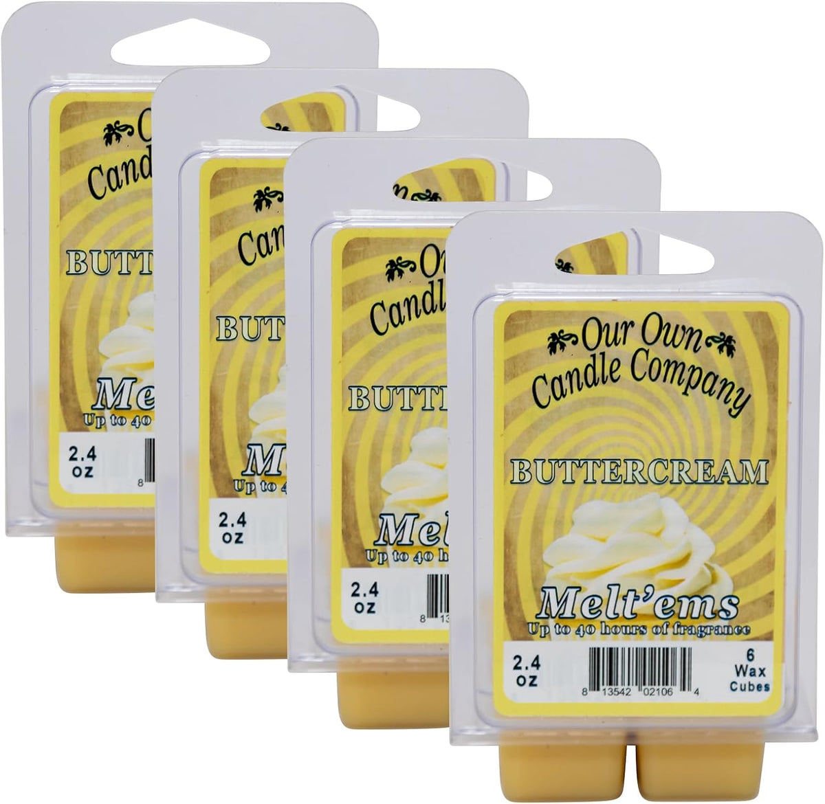 Our Own Candle Company Premium Wax Melt, Buttercream Scent, Handmade in The USA, 24 Cubes (4 Pack