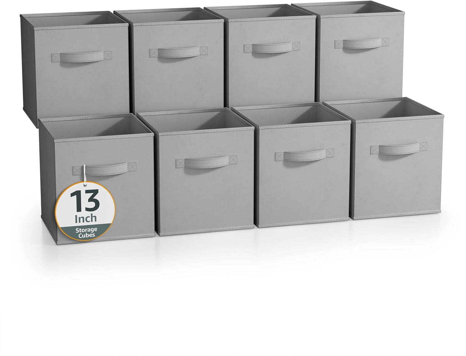 Sorbus 13 Inch Storage Bins - Sturdy Collapsible Fabric Storage Cubes with Handle - 8 Foldable