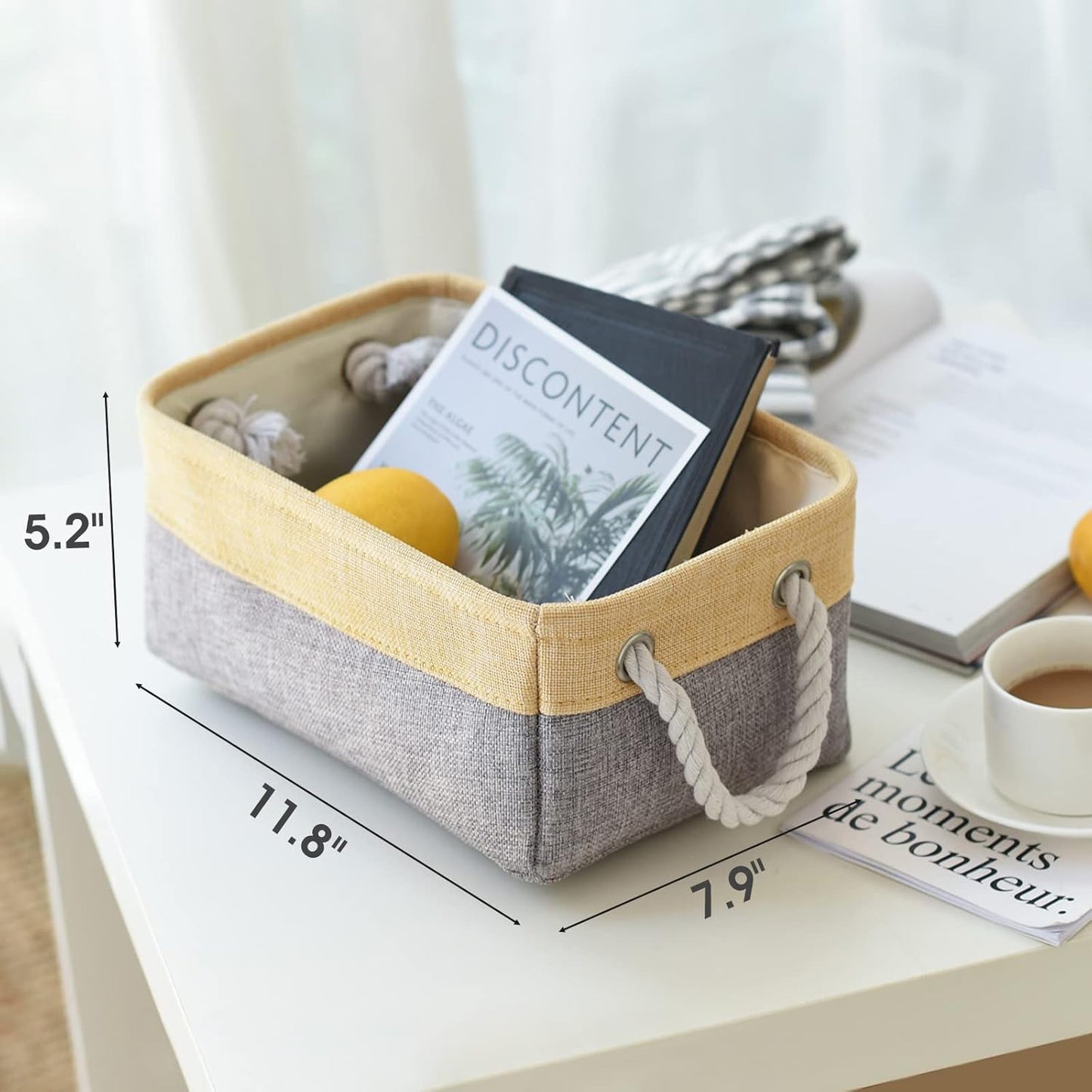 TcaFmac Organization and Storage Bins for Shelves - Small 6 Pack 12x8x5.2 inch Collapsible Storage