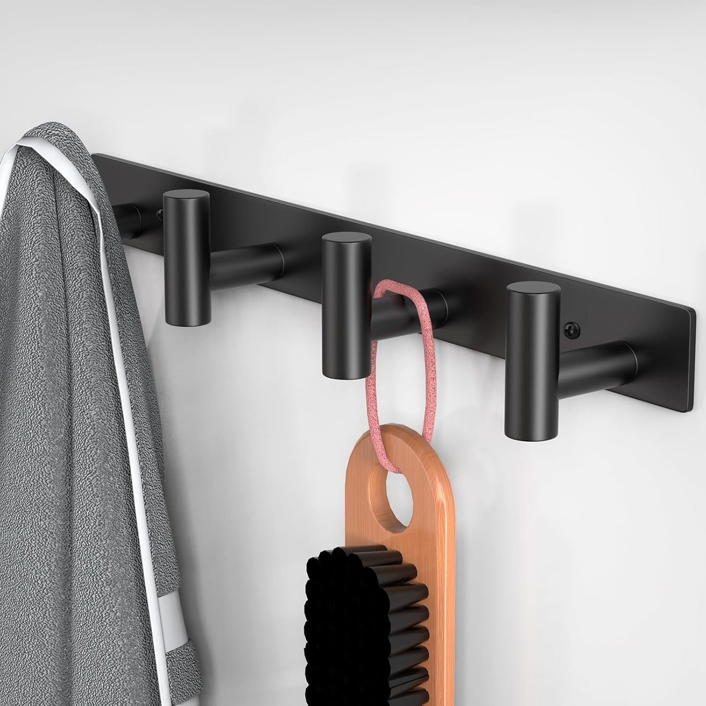 PMMASTO Coat Rack Wall Mounted, 4 "T Shaped Wall Hooks for Hanging, Heavy Duty Stainless Steel Coat