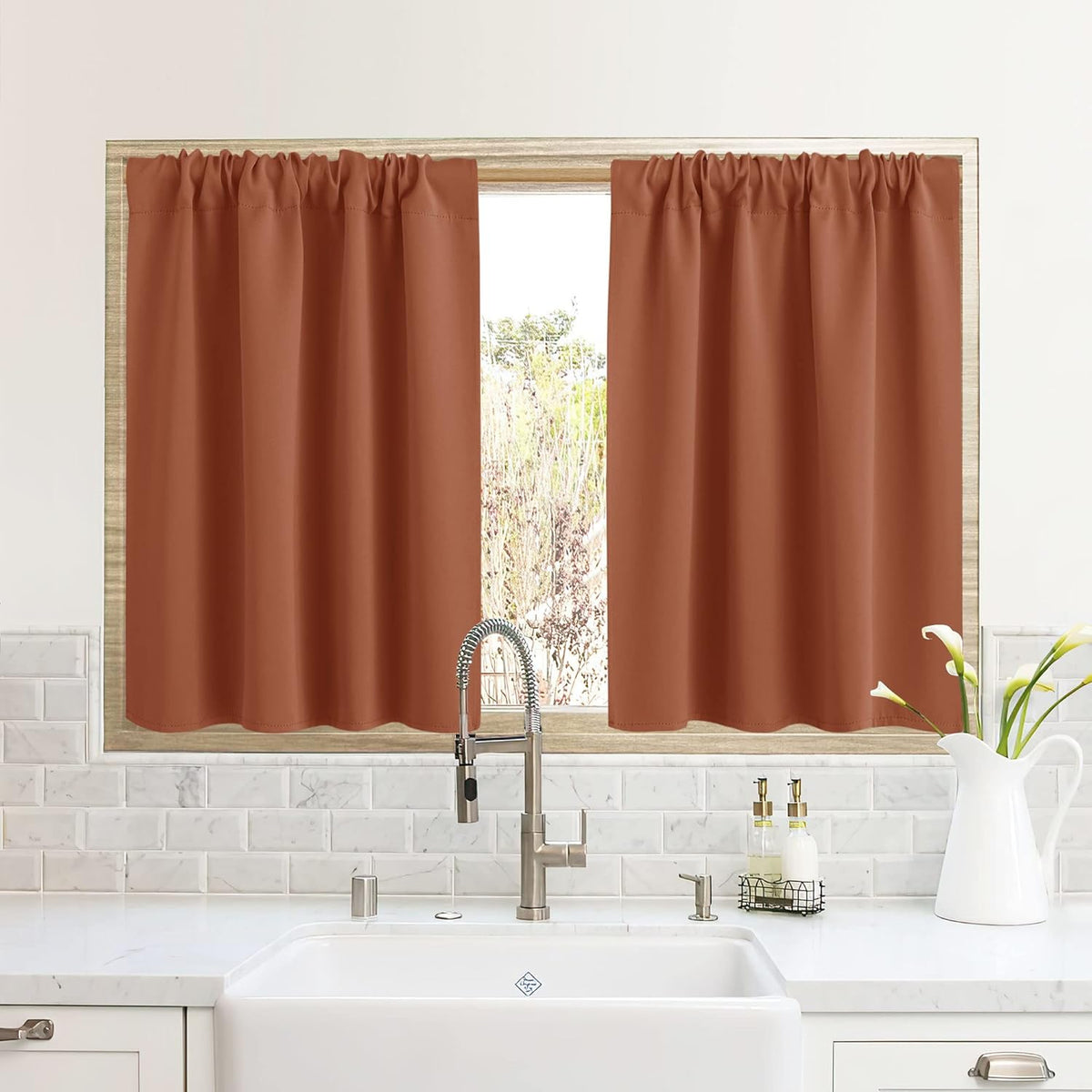RYB HOME RV Camper Door Window Curtains -Blackout Privacy Curtains & Drapes for Bathroom Bedroom
