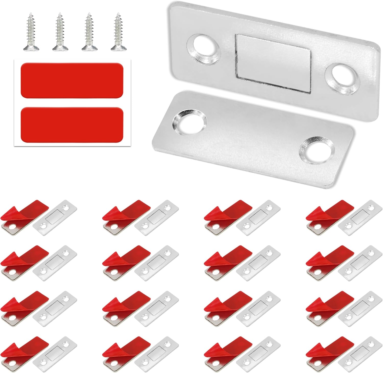 Cabinet Magnetic Catch, 20 Pack Ultra Thin Magnetic Cabinet Door Catch, Adhesive Cabinet Magnets