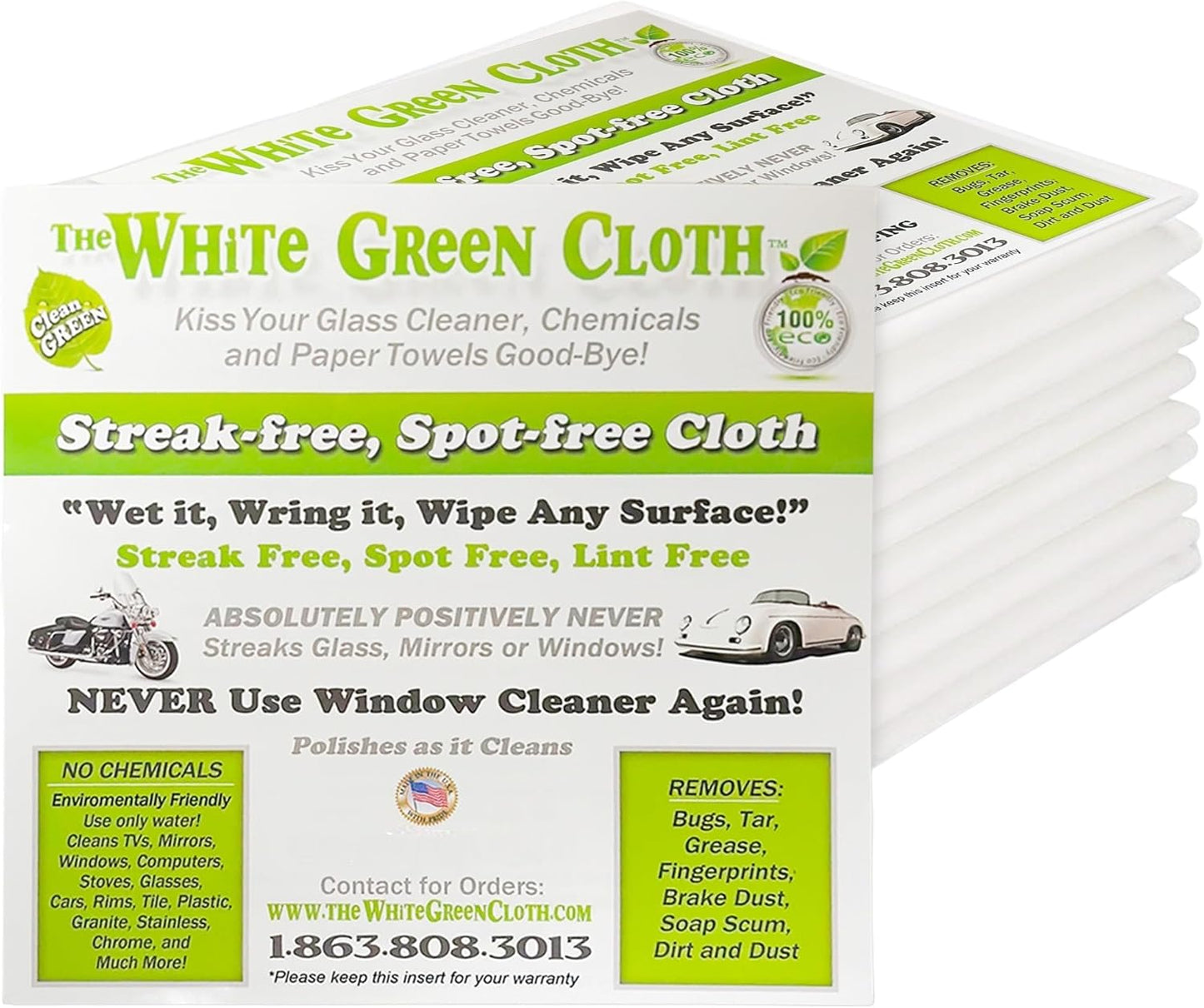 10-Pack Reusable Cleaning Cloths for Streak-Free Windows, Mirrors & All-Purpose Cleaning