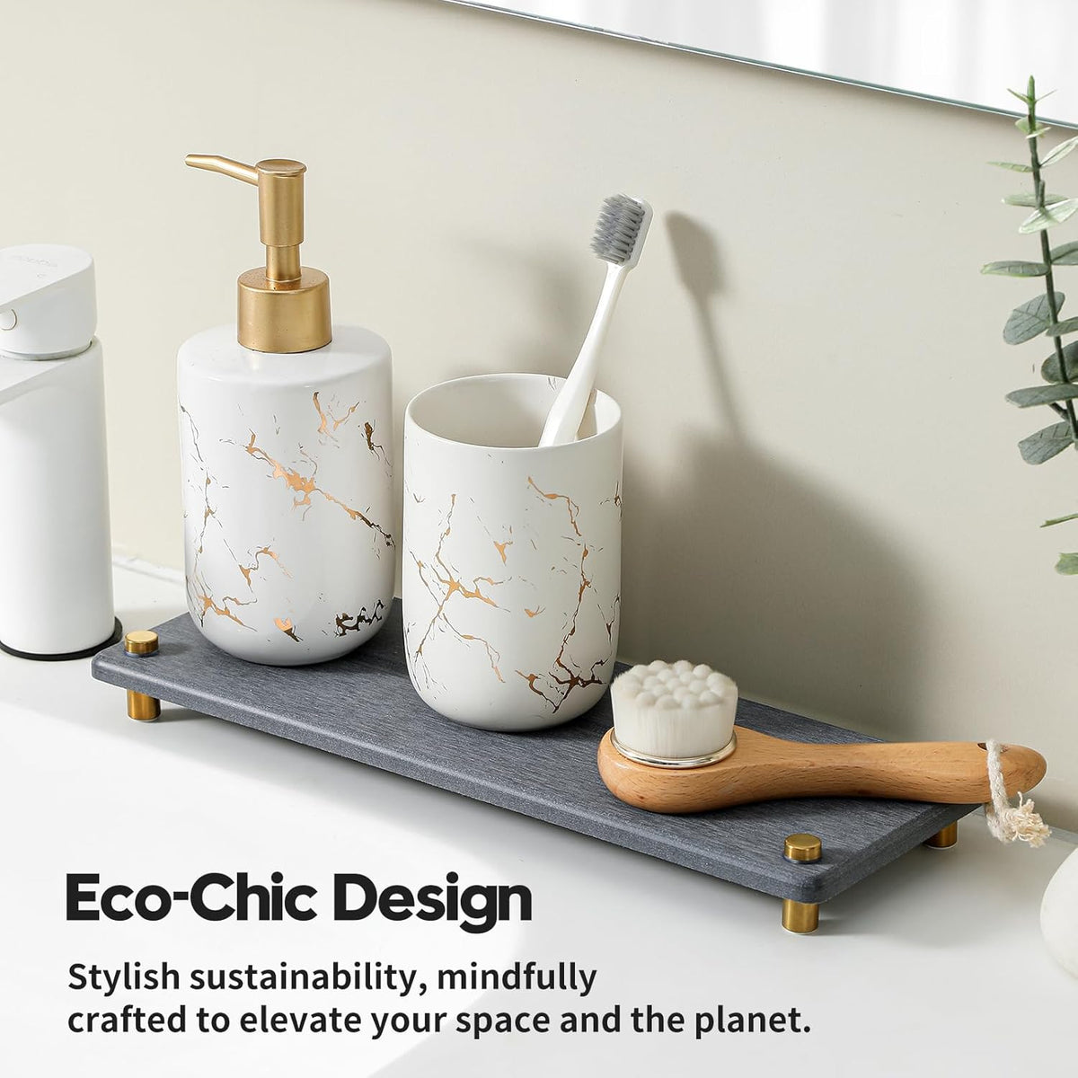 Kitchen Sink Caddy Water Absorbing Stone Drying Tray, Diatomite Bathroom Sink Organizer, Faucet