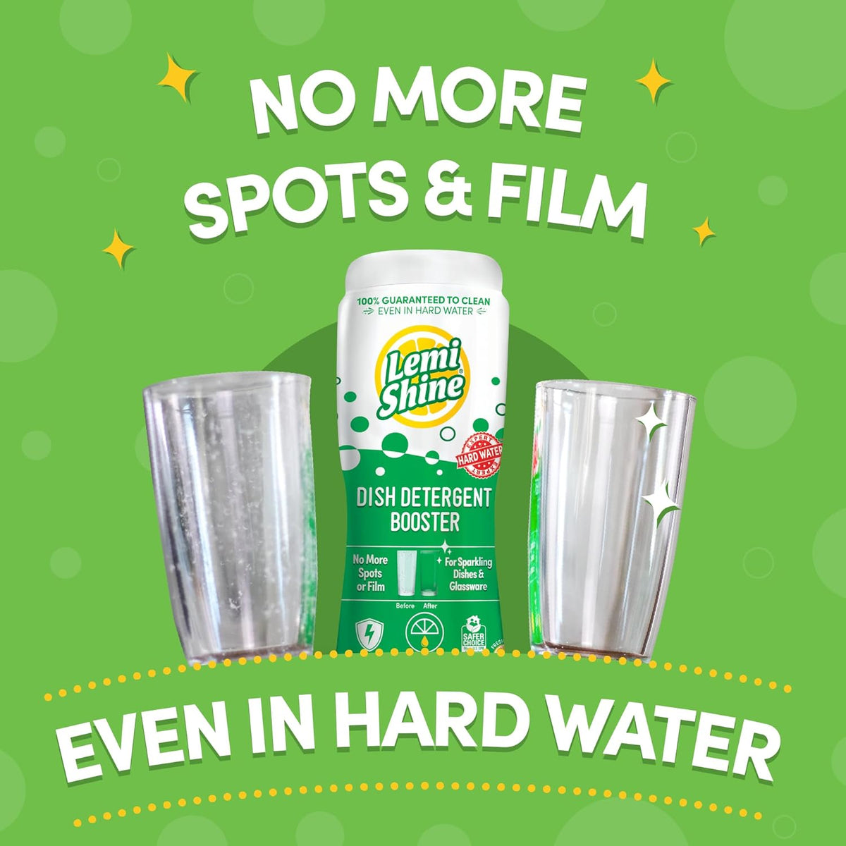 Lemi Shine Dish Detergent Booster, Hard Water Stain Remover, Multi-Use Citric Acid Cleaner 10 oz