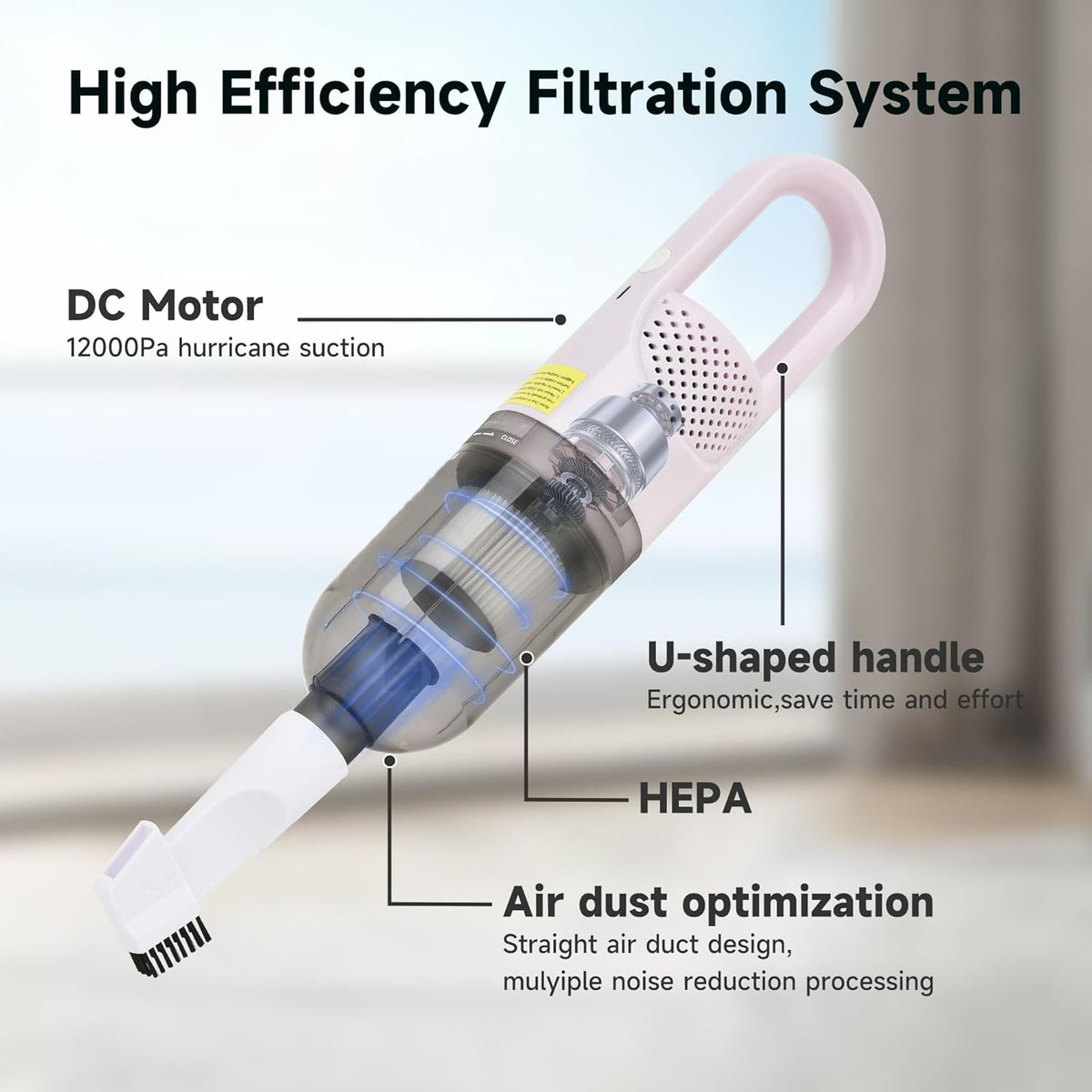Handheld Vacuum Cleaner,Ultra-Lightweight Mini Portable Vacuums for Home, 6 in 1 Stick Vac Cleaners