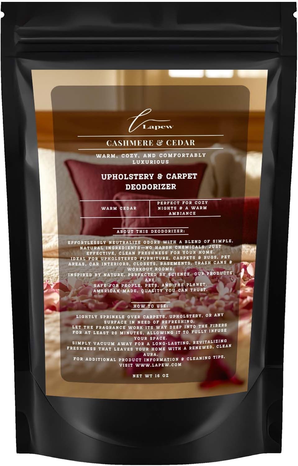 Cashmere Cedar Carpet Freshener Powder: Powerful Odor Eliminator for Home, Upholstery Deodorizer