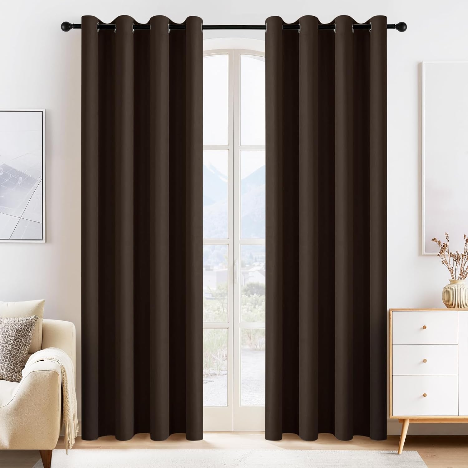 PONY DANCE Blackout Curtain Panels - Window Treatments Room Darkening Thermal Insulated Drapery