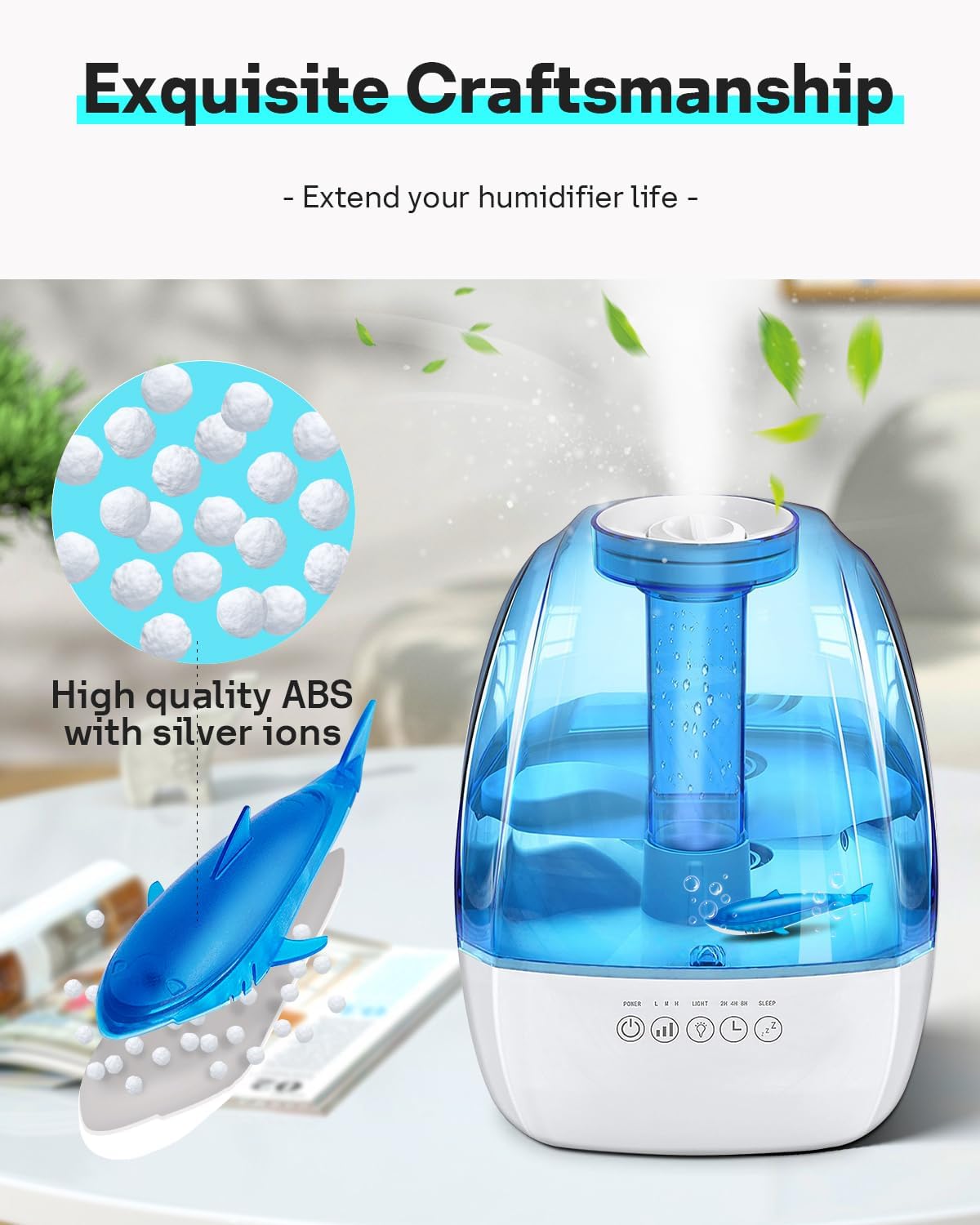 Leemone Humidifier Cleaner Float Shark & Fish -Humidifier Accessories Compatible with All