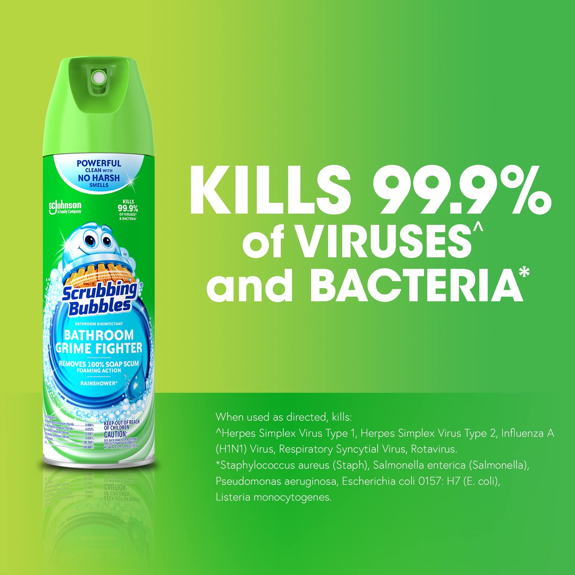 Scrubbing Bubbles Bathroom and Shower Cleaner Disinfectant Aerosol, 20oz – view 2