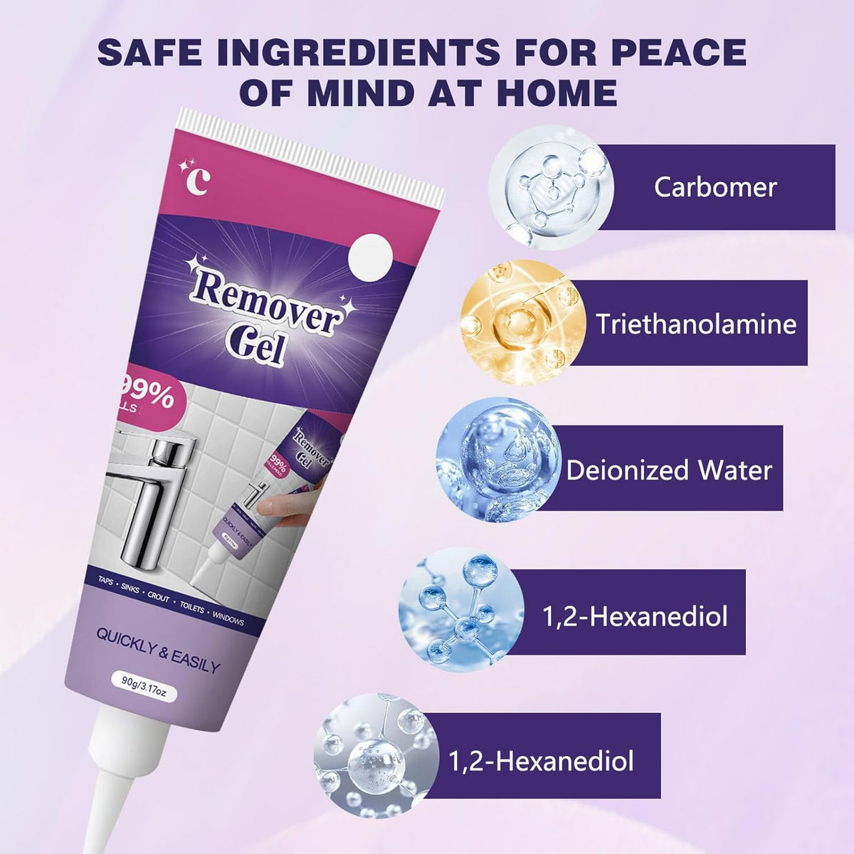 Cleaning Remover Gel,Powerful Household Cleaning Gel,Suitable for Bathroom and Kitchen Tile