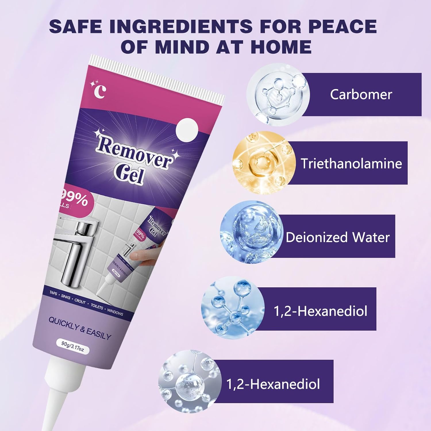 Cleaning Remover Gel,Powerful Household Cleaning Gel,Suitable for Bathroom and Kitchen Tile