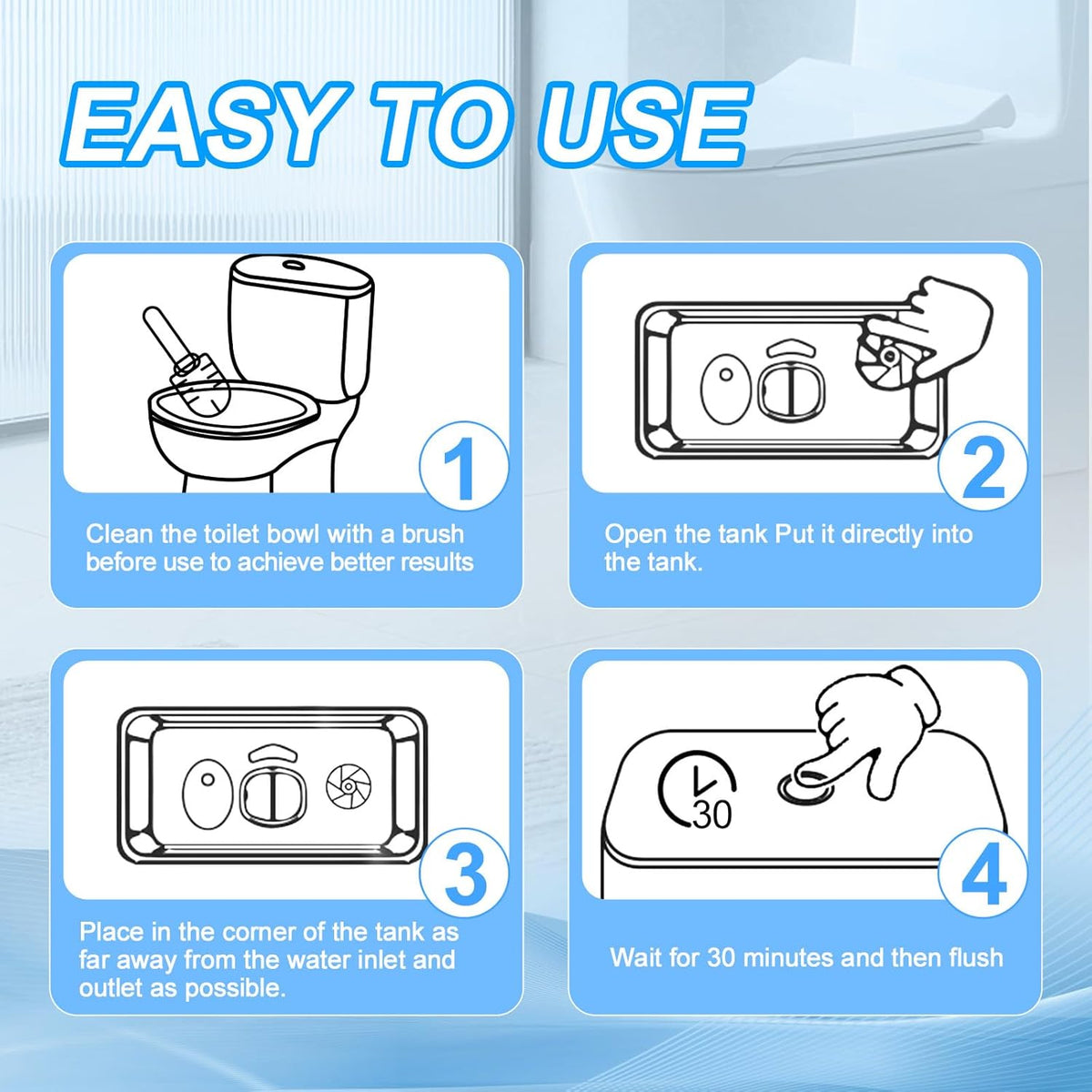 KIISIISO Toilet Bowl Cleaner Tablets 80 PACK, Automatic Bleach Toilet Tank Cleaners, Bathroom