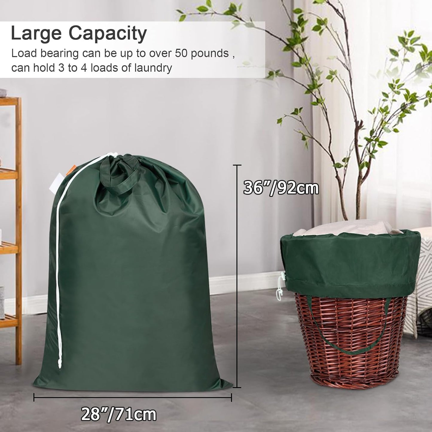 Polecasa Heavy Duty Large Laundry Bag with 130gsm Tear Resistant Fabric and Handles, Easy to Carry