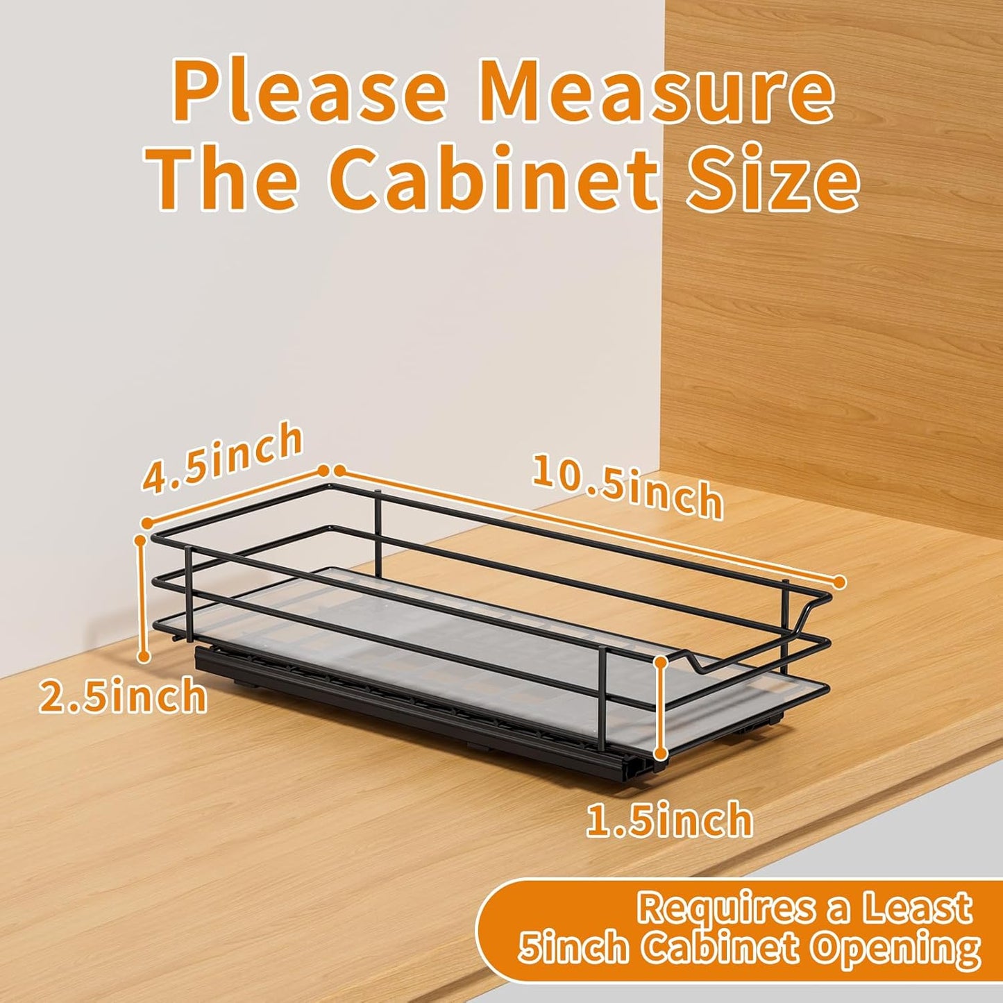 RCHYFEED Pull Out Spice Rack Organizer for Cabinet,Slide out Spice Organizer for Inside