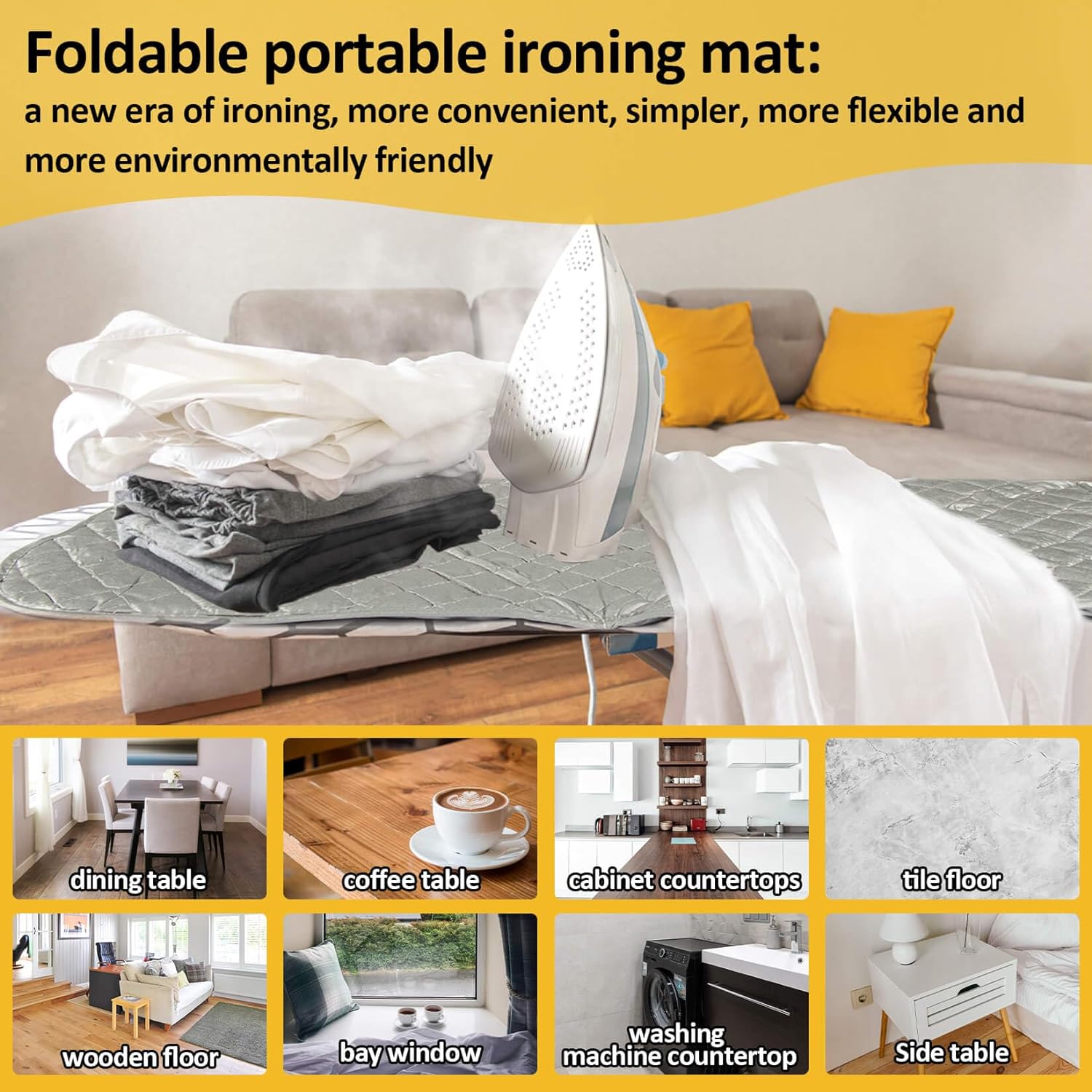 Sukh 1Pcs Magnetic Ironing Mat Blanket - Foldable Ironing Mat Portable Board for Clothes Heat