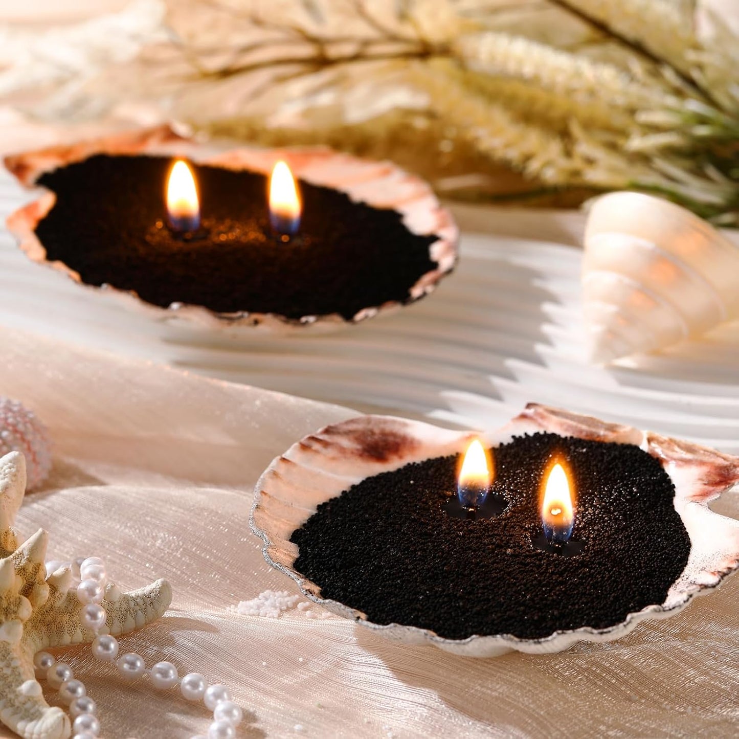 MTLEE Candle Sand 3.3 lb DIY Pearled Candle Making Kit Included 20 Pcs Wicks and Refillable Beaded