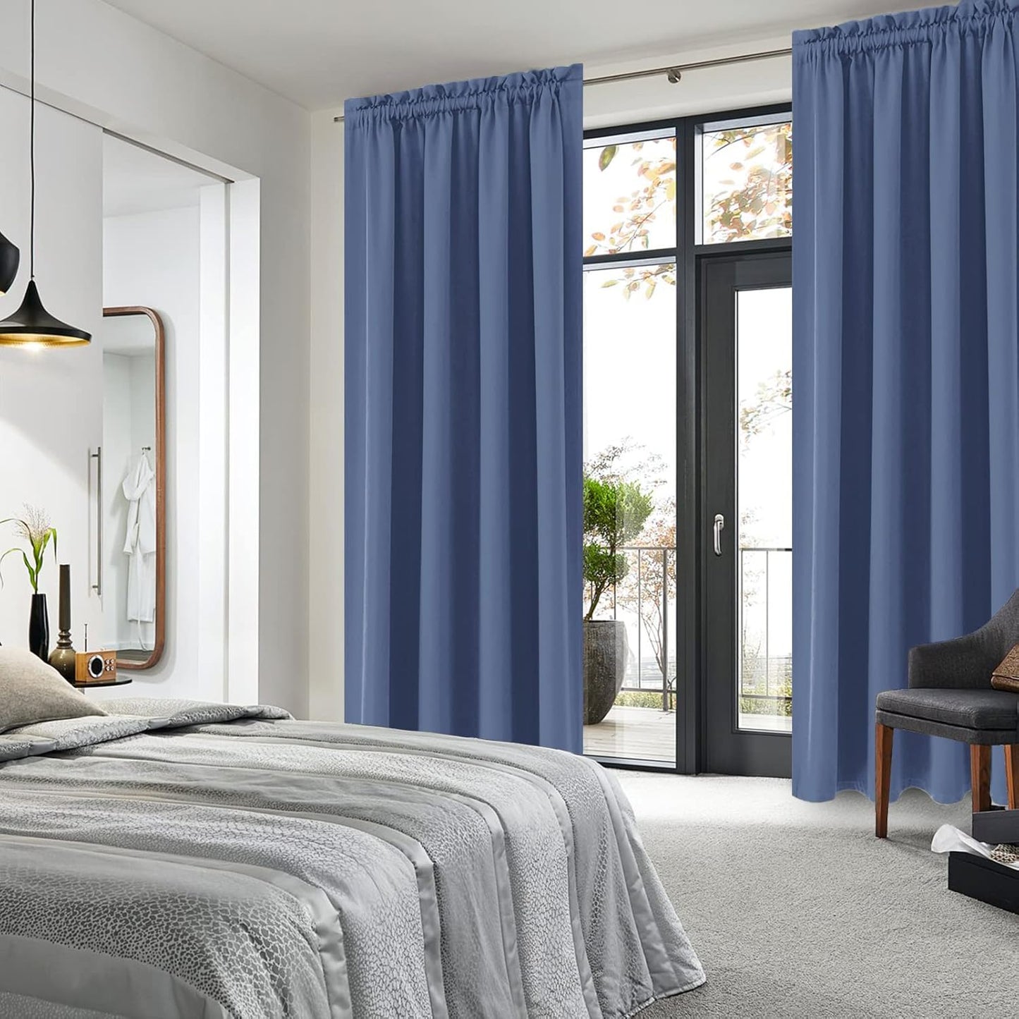 DWCN Blackout Curtains – Thermal Insulated, Energy Saving & Noise Reducing Bedroom and Living Room