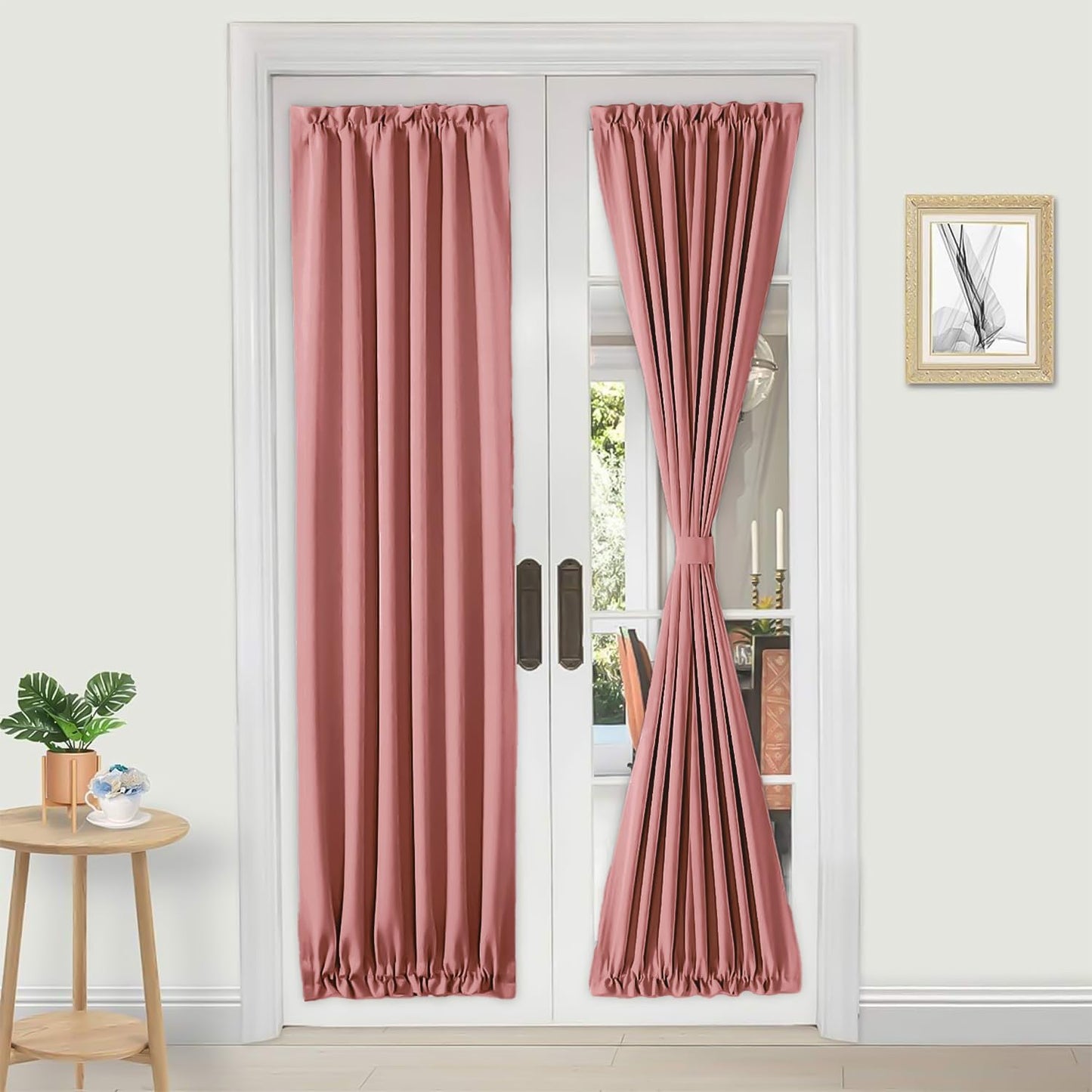 DWCN French Door Curtains – Rod Pocket Thermal Blackout Curtain for Window/Patio