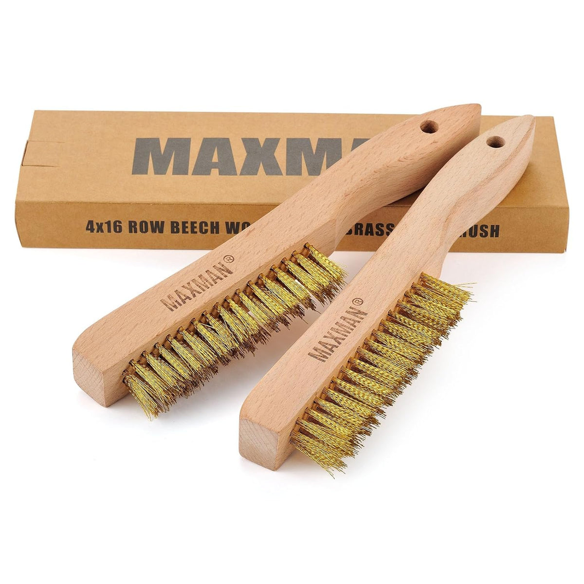 MAXMAN Brass Brush, Soft Brass Bristle Brush, Wire Brushes for Cleaning Metal Rust, Welds with 10"