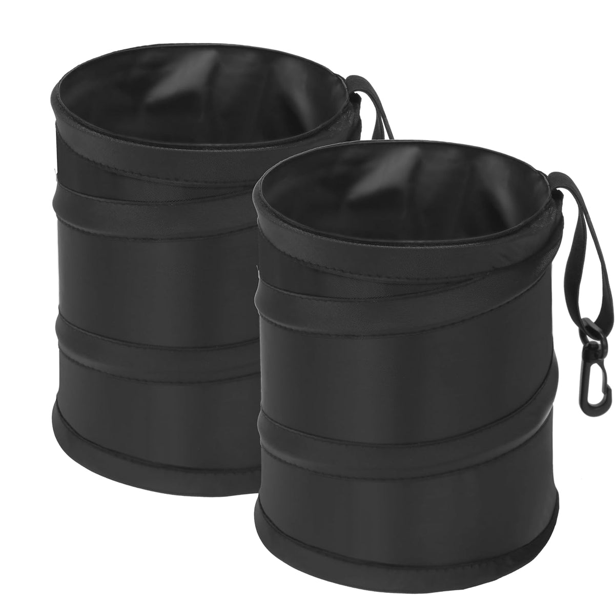 Ginsco 2Packs 1 Gallon New Leakproof Car Trash Can, Mini Trash Can Pop-up Collapsible Hanging Car