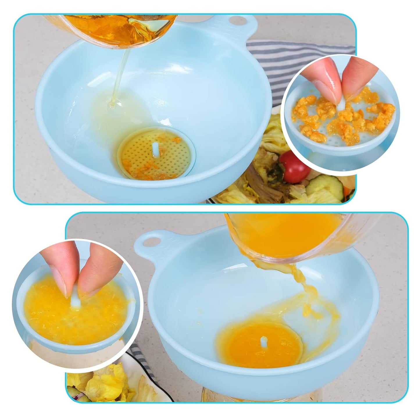 Wide Mouth Kitchen Funnel, Food Grade Plastic Cooking Canning Funnel with 4 Sizes Spouts for