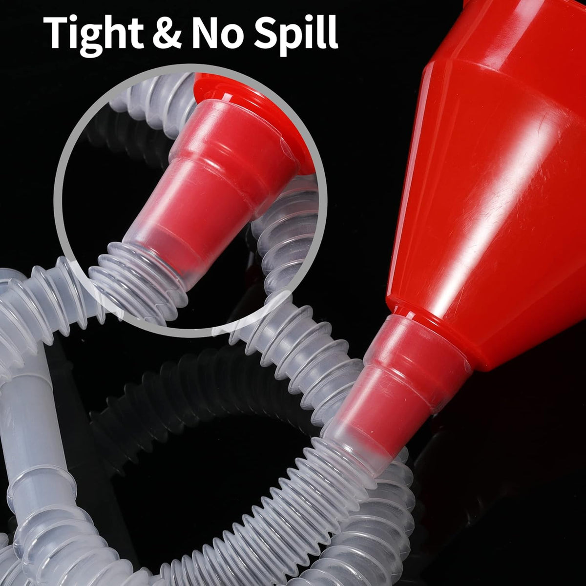 Flexible Fuel Funnel with Long Hose Plastic Small Wide Mouth Filling Funnel Car Funnel for Engine