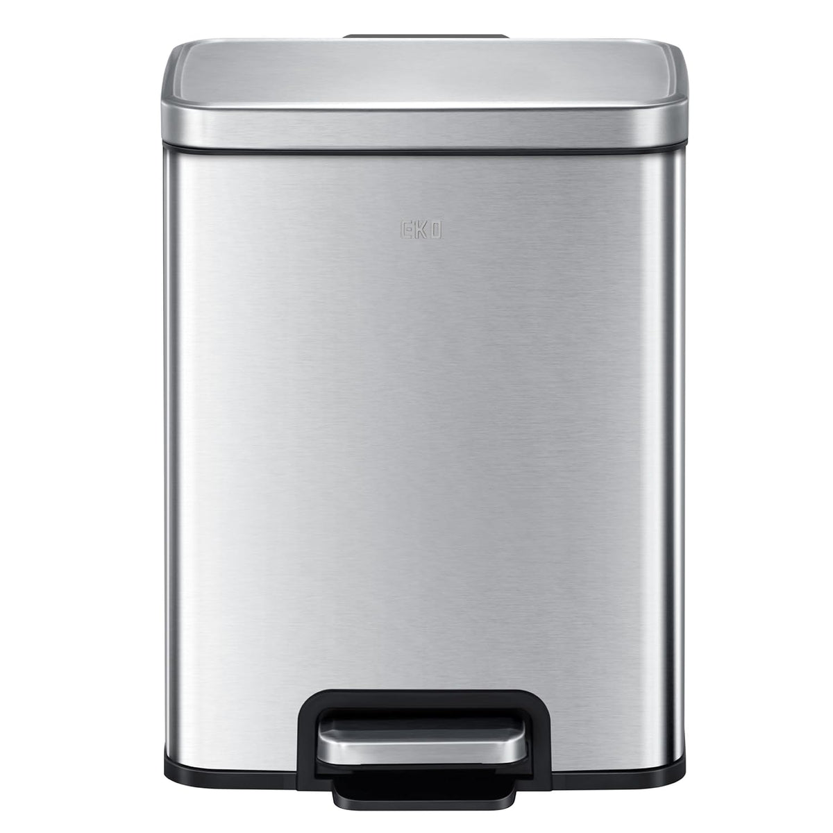 EKO Madison 6L / 1.6 Gal Bathroom Trash Can with Lid and Removable Inner Basket, Rectangular Small