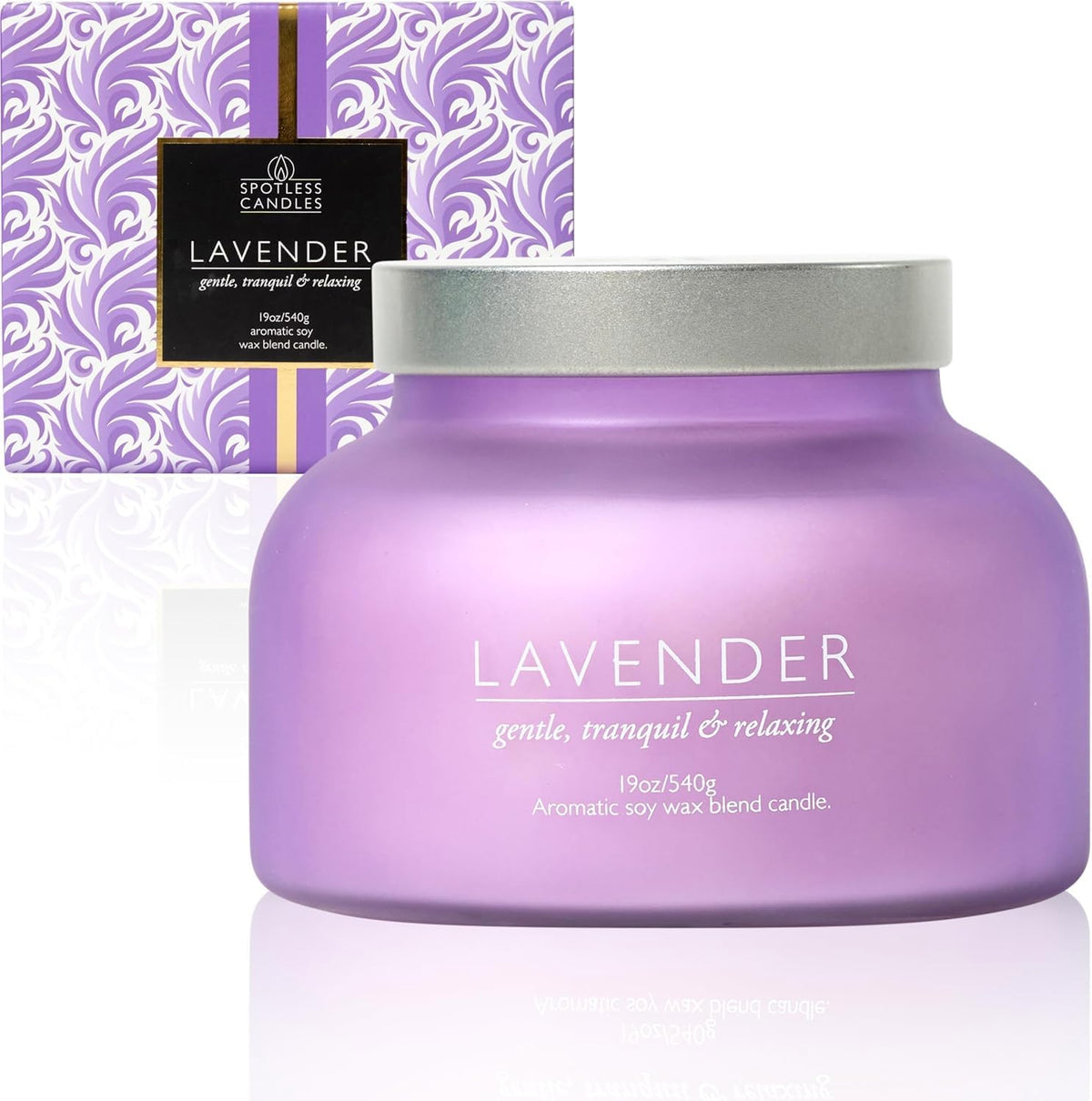Lavender Candle 19oz Volcano Jar with Wooden Wick Upto 75 Hours Burn Time in a Large 4" x 5" Solid