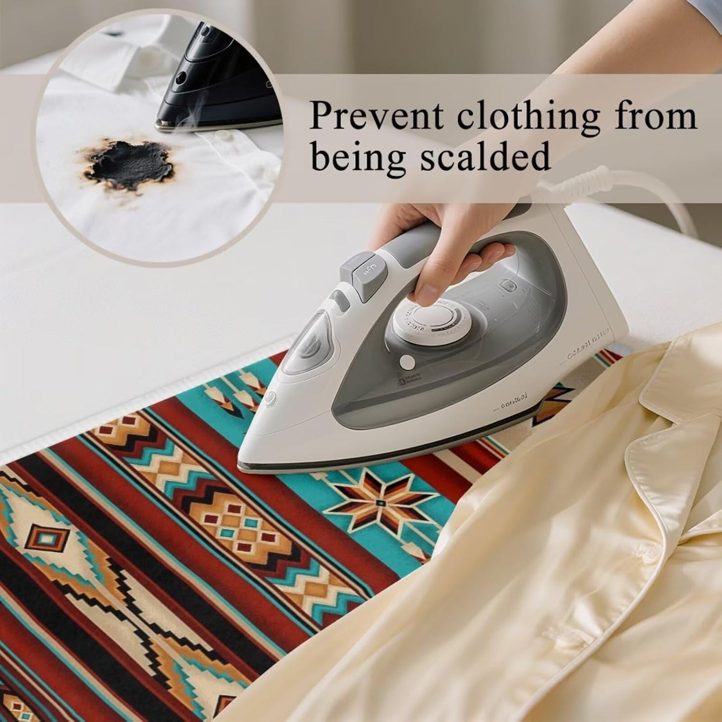 Aztec Ironing Mat Ironing Board Pad Heat Resistant, Portable, Quilting & Travel Blanket 32 x 16