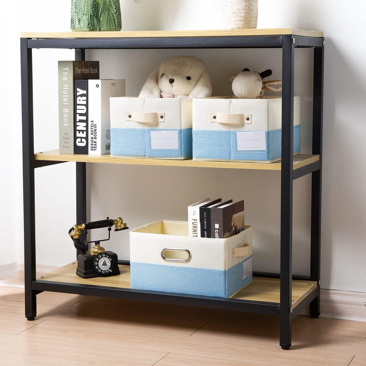 PRANDOM Fodable Storage Bins for Closet [3-pack] Decorative Fabric Storage Baskets Cubes with