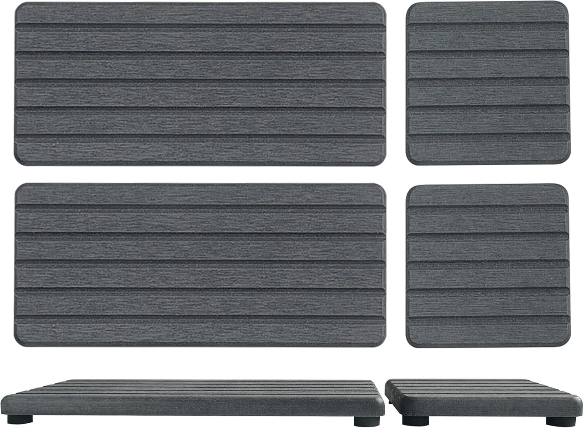 Set of 4 Water Absorbent Diatomite Coasters, Diatomaceous Earth Kitchen Soap Dish, Bathroom Trays