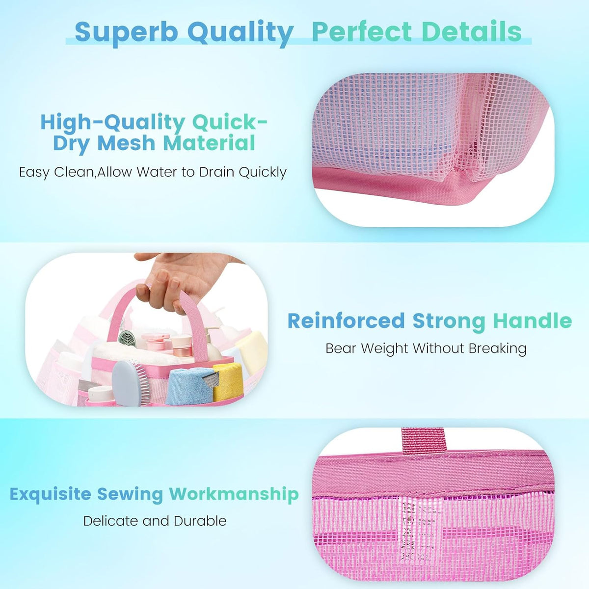 Camping Essentials Shower Caddy Portable for College Dorm Room Essentials for Girls with 8